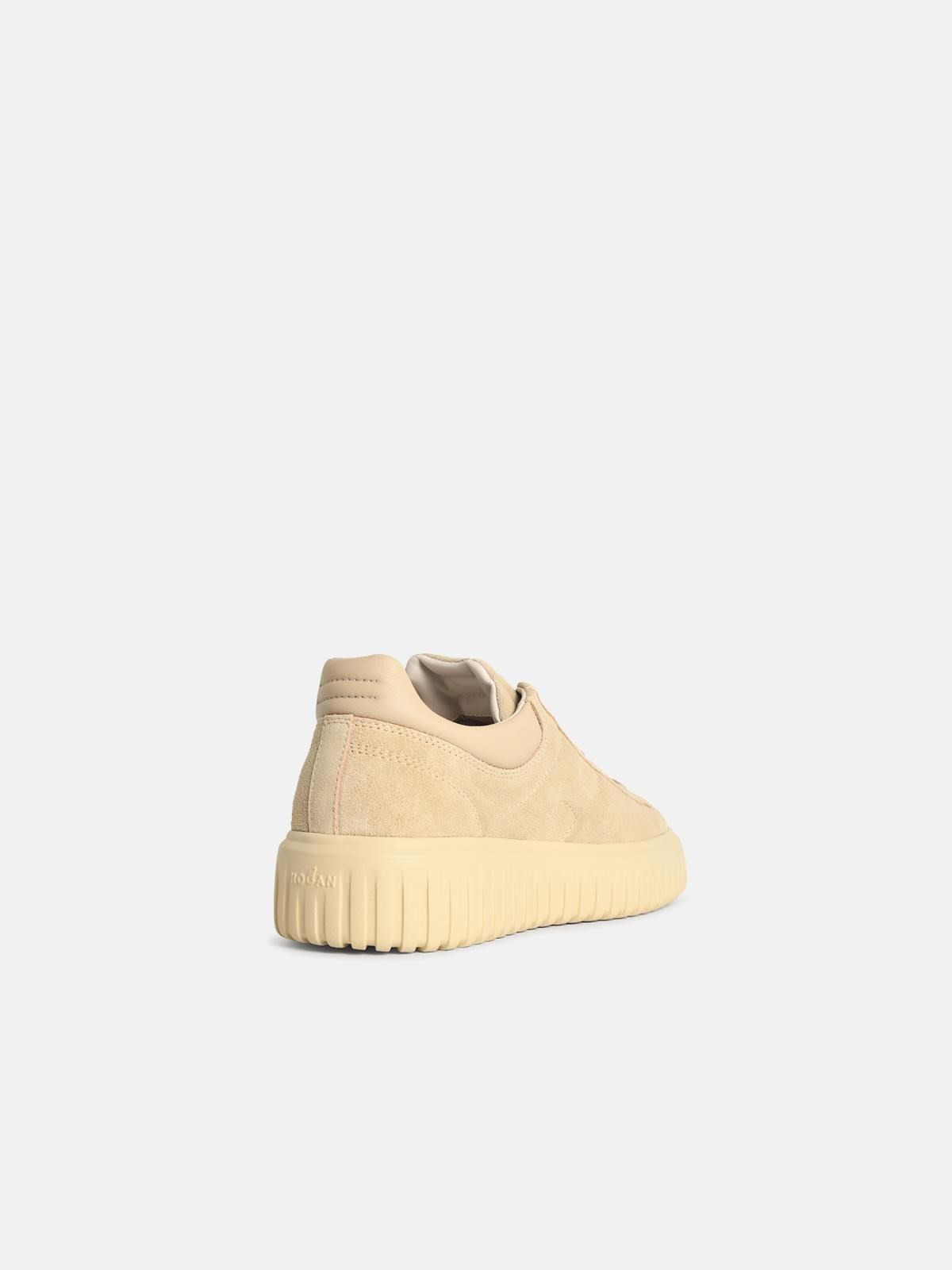 'H-STRIPES' BEIGE SUEDE SNEAKERS - 3