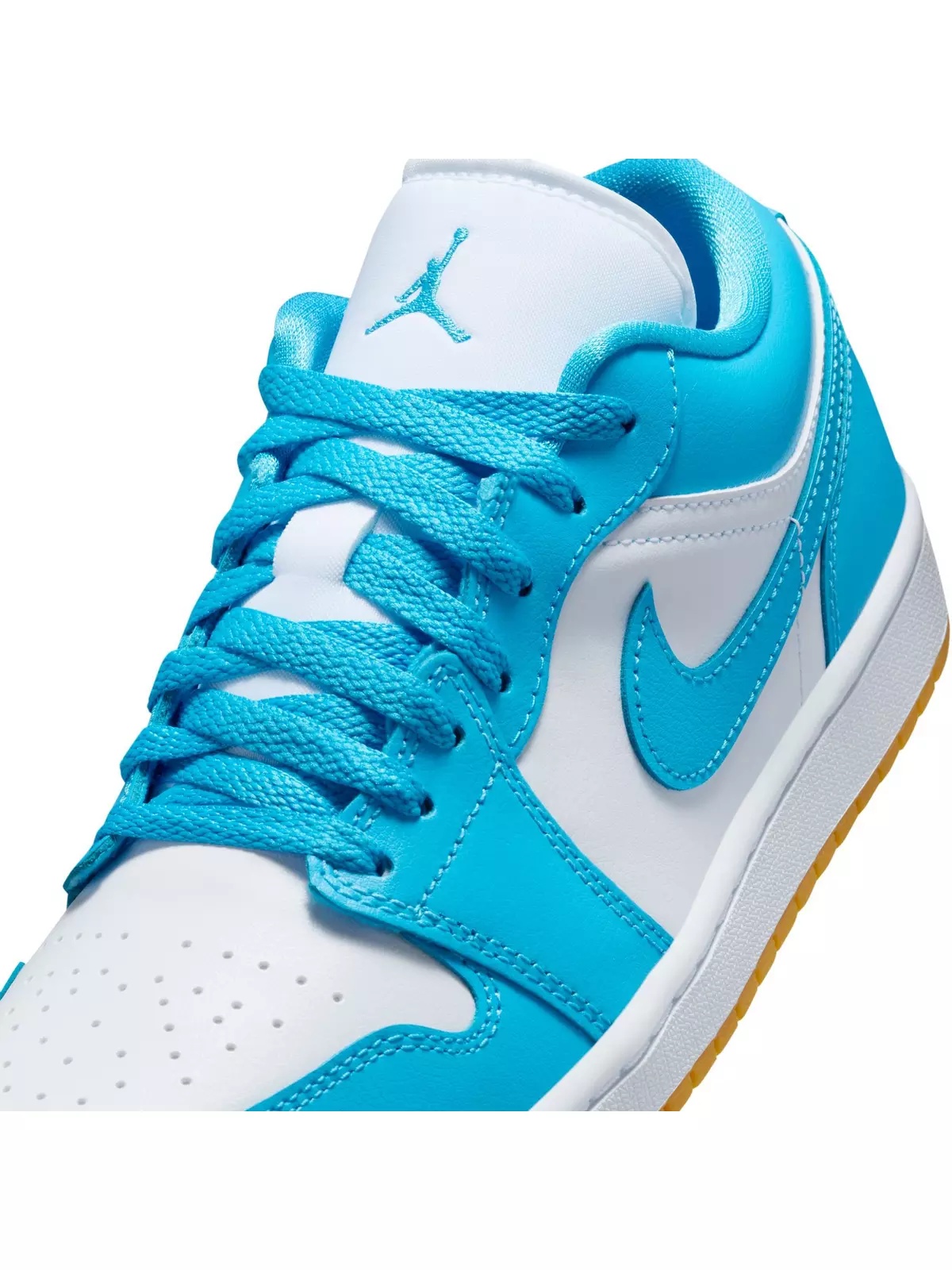 1 Low "White/Dk Powder Blue/Gum Light Brown" Women's Shoe - 10