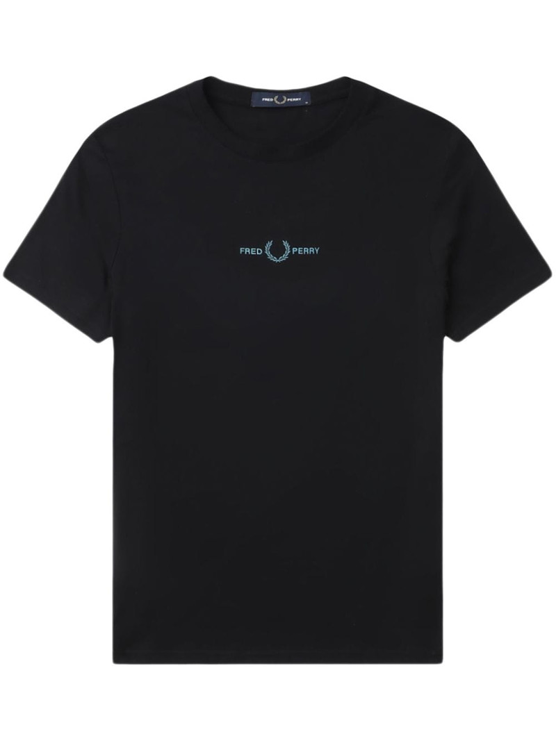 logo-embroidered cotton T-shirt 1