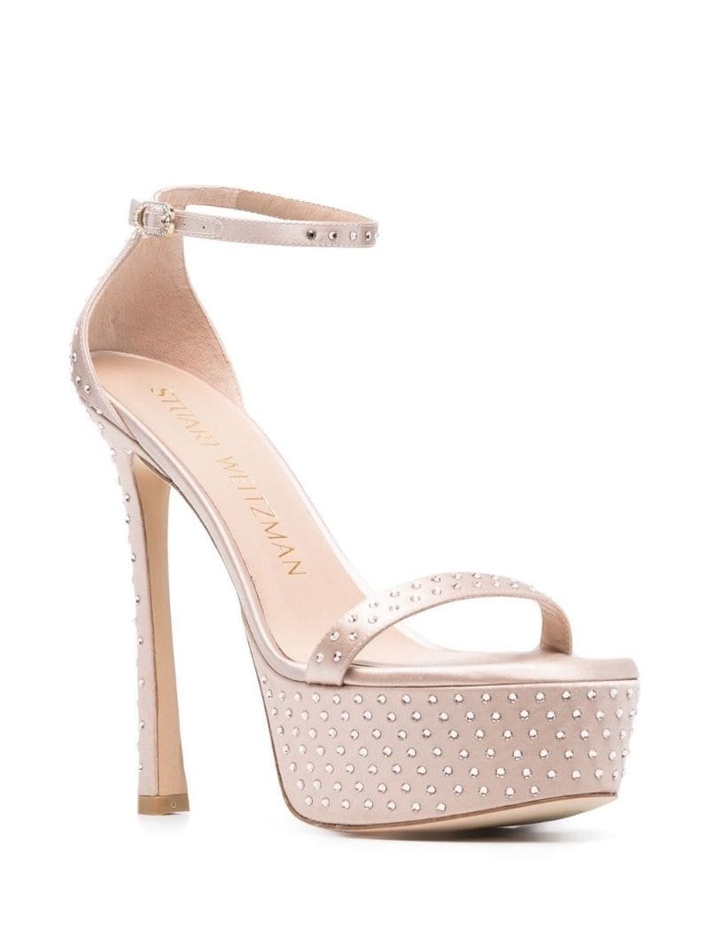 150mm rhinestone platform sandals - 2