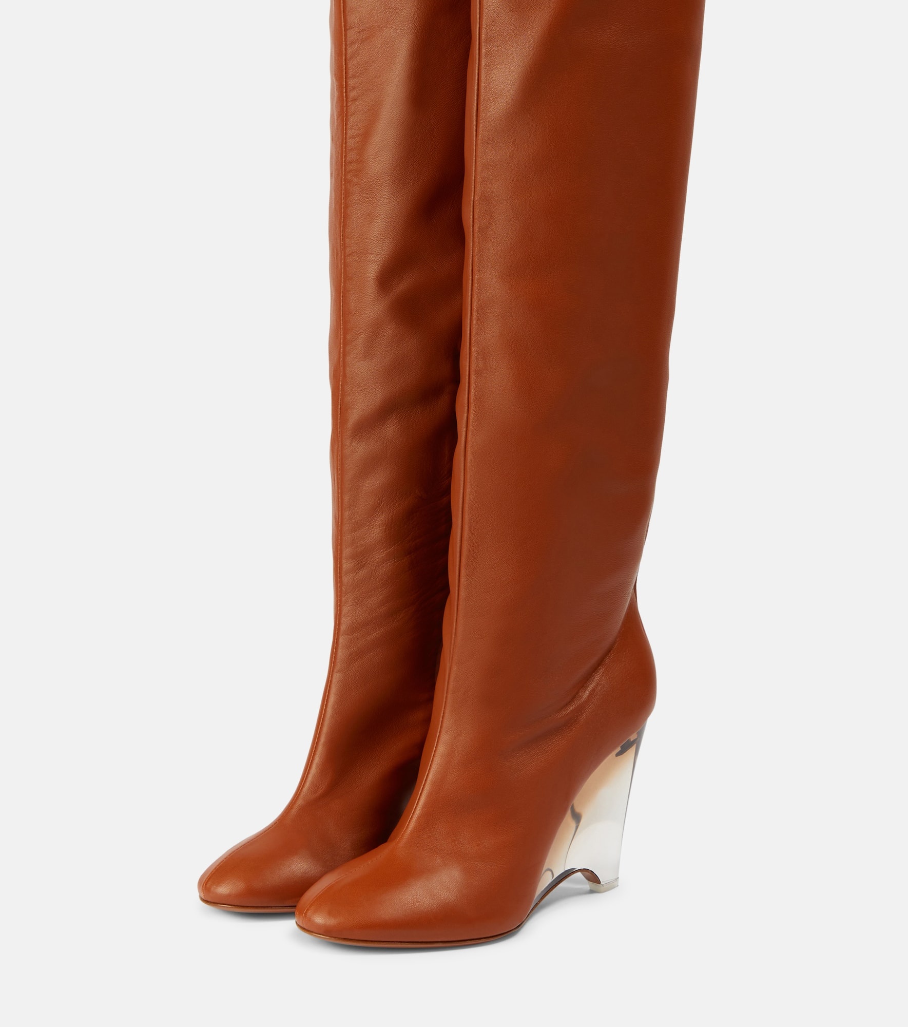 Leather knee-high boots - 5