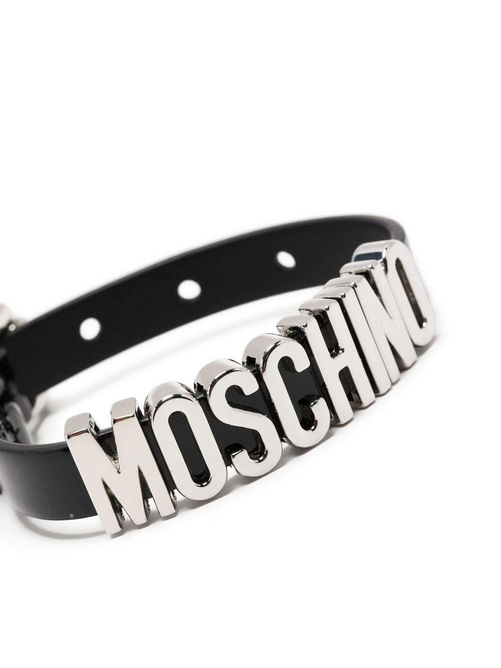 logo-lettering leather bracelet - 3