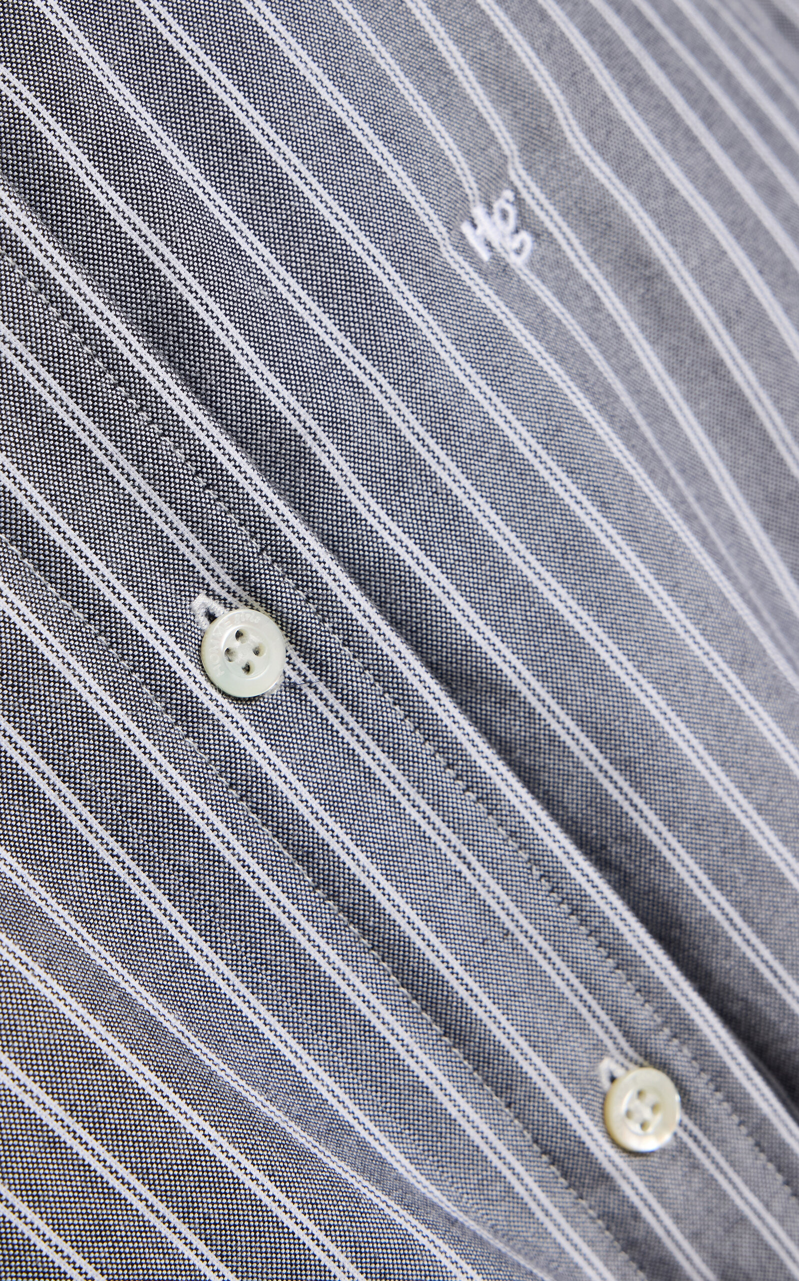 Striped Cotton Oxford Bomber Jacket stripe - 5