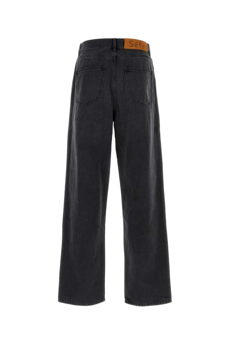 Séfr Black Denim Jeans Creasedblack Exterior: Cotton outlook
