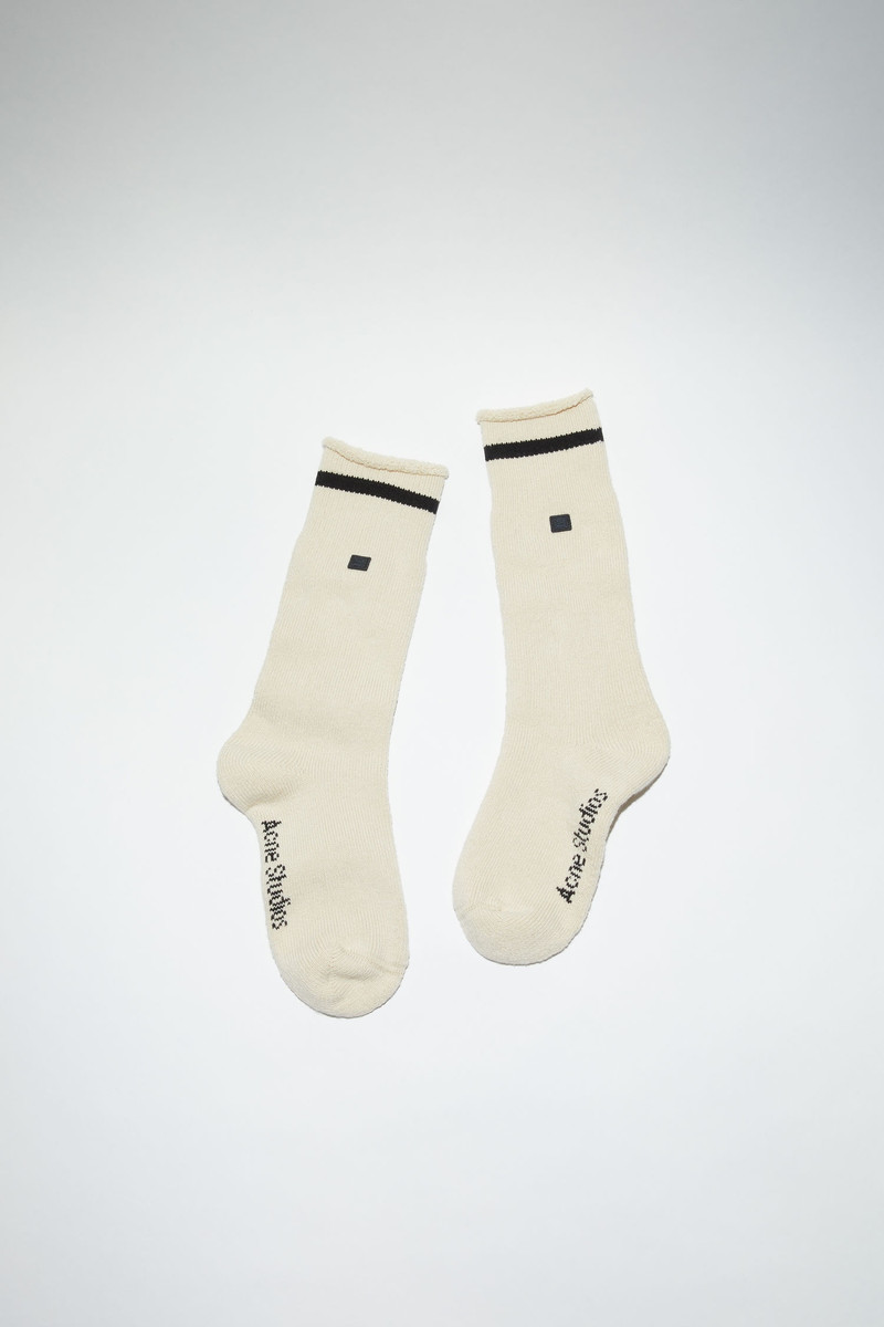 Cotton face socks - Ecru beige 1
