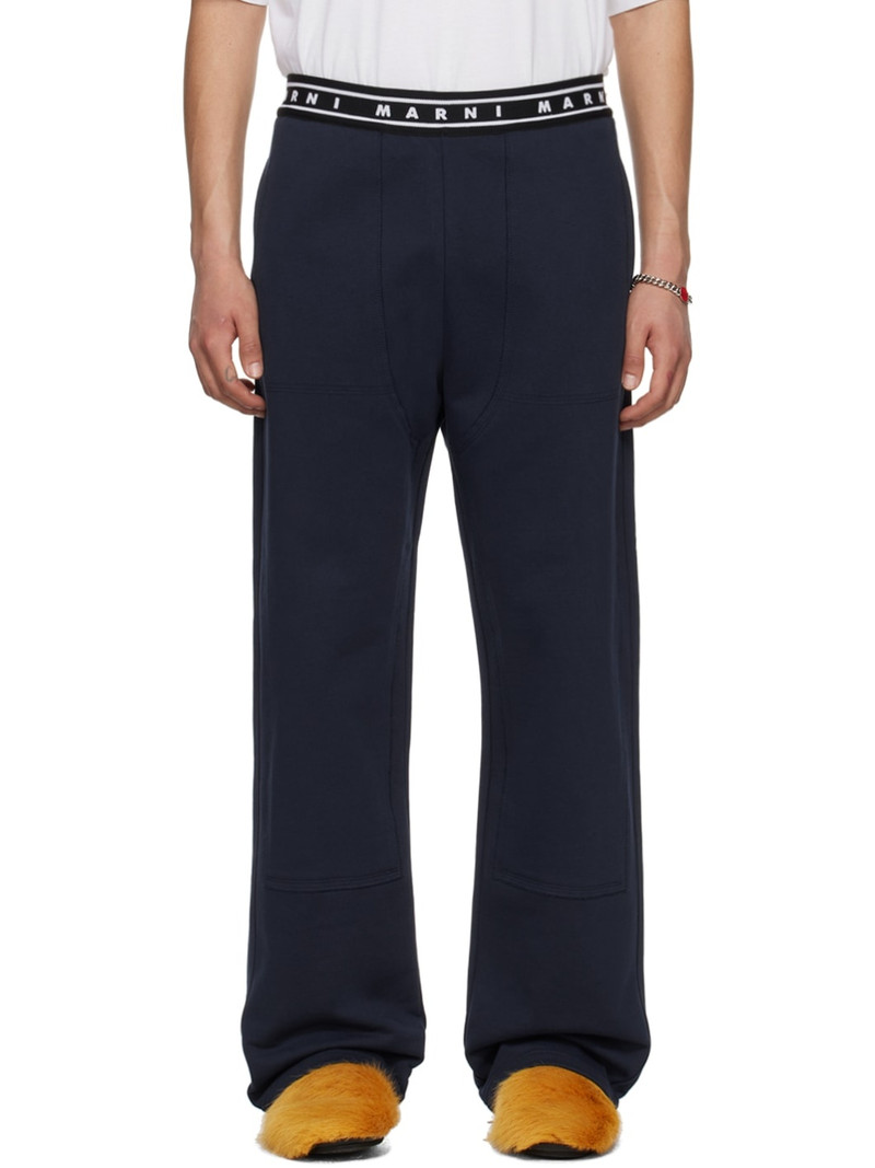 Marni – Elastic Waistband Trousers Blue Kyanite - 1