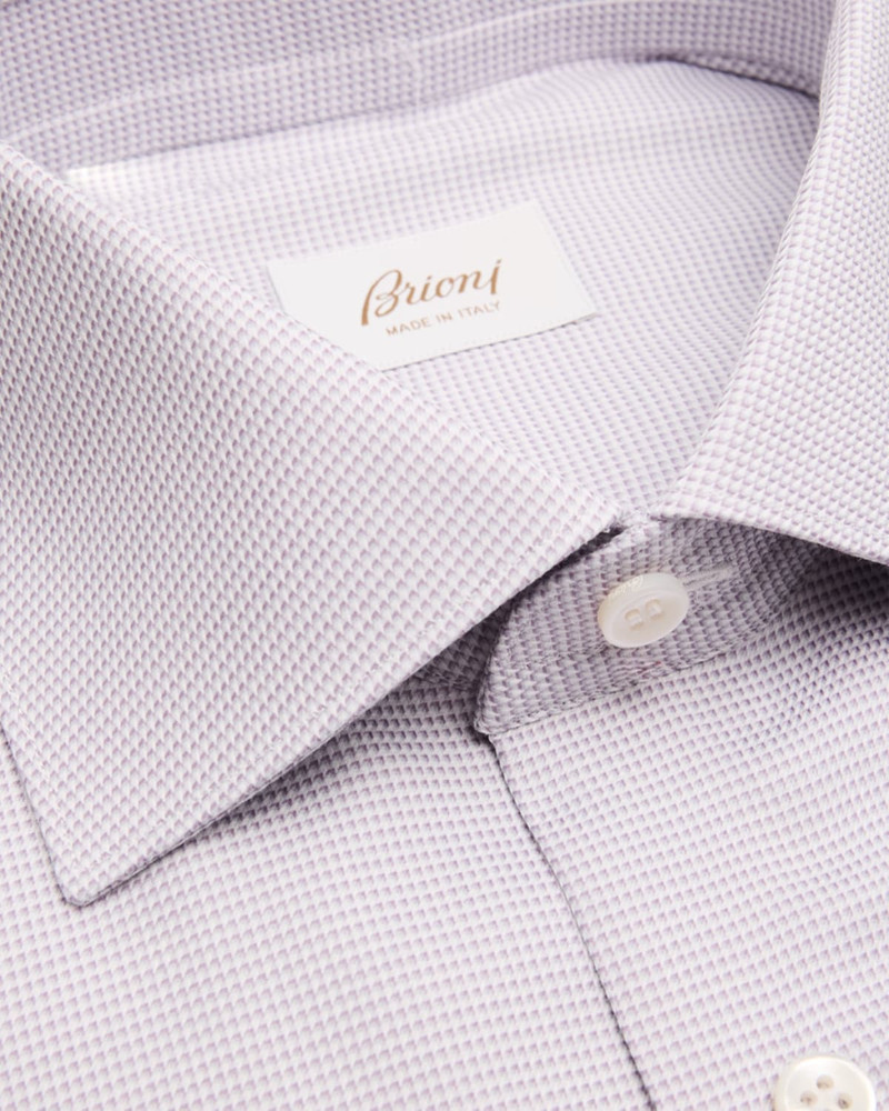 Brioni Men's Micro-Geometric Cotton Dress Shirt outlook