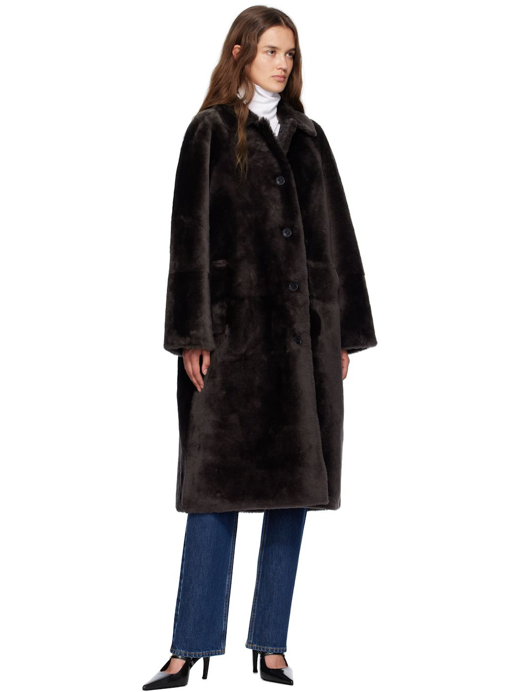 Brown Lambswool Coat - 4