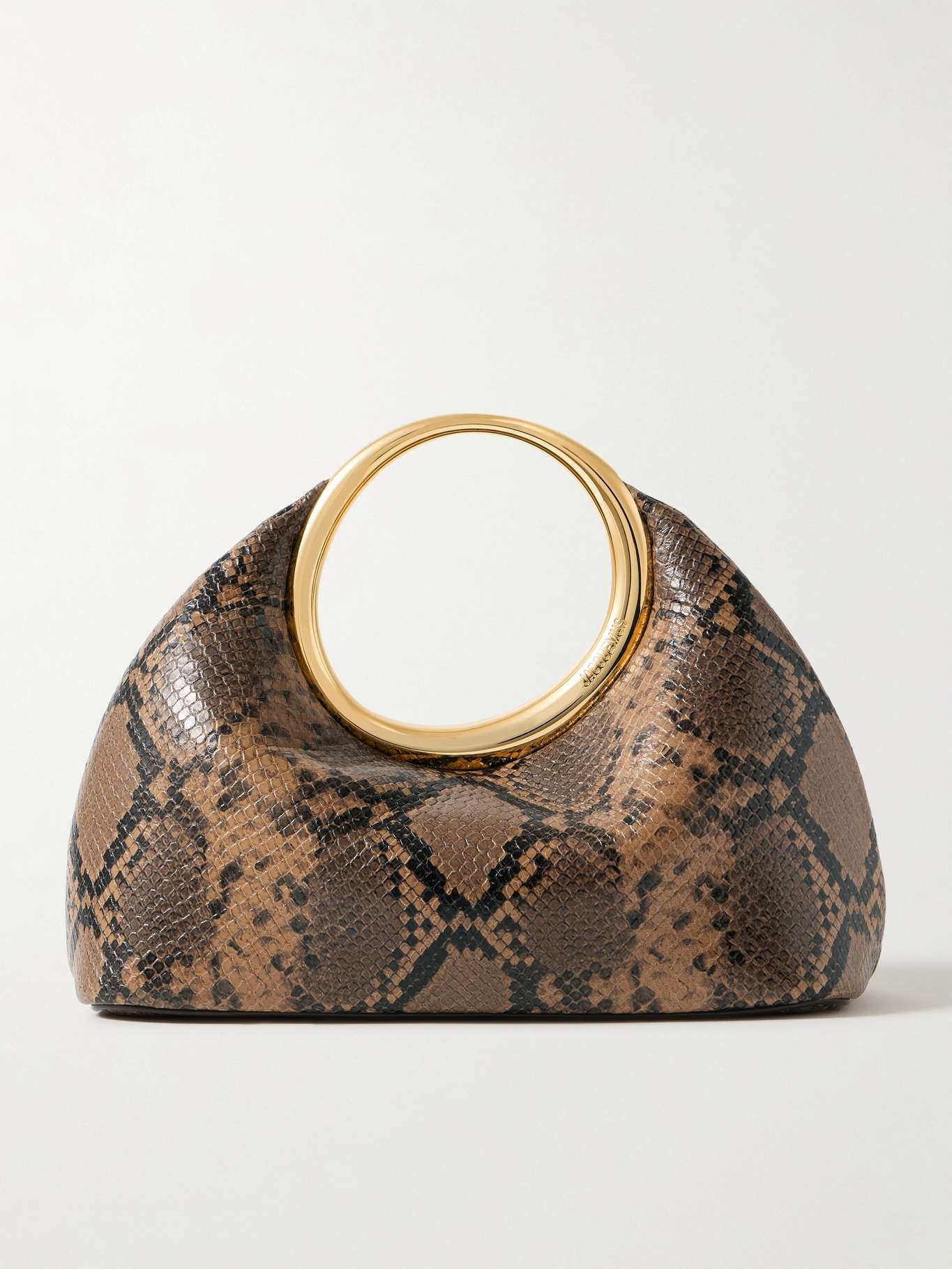 Le Petit Calino mini snake-effect leather tote - 1