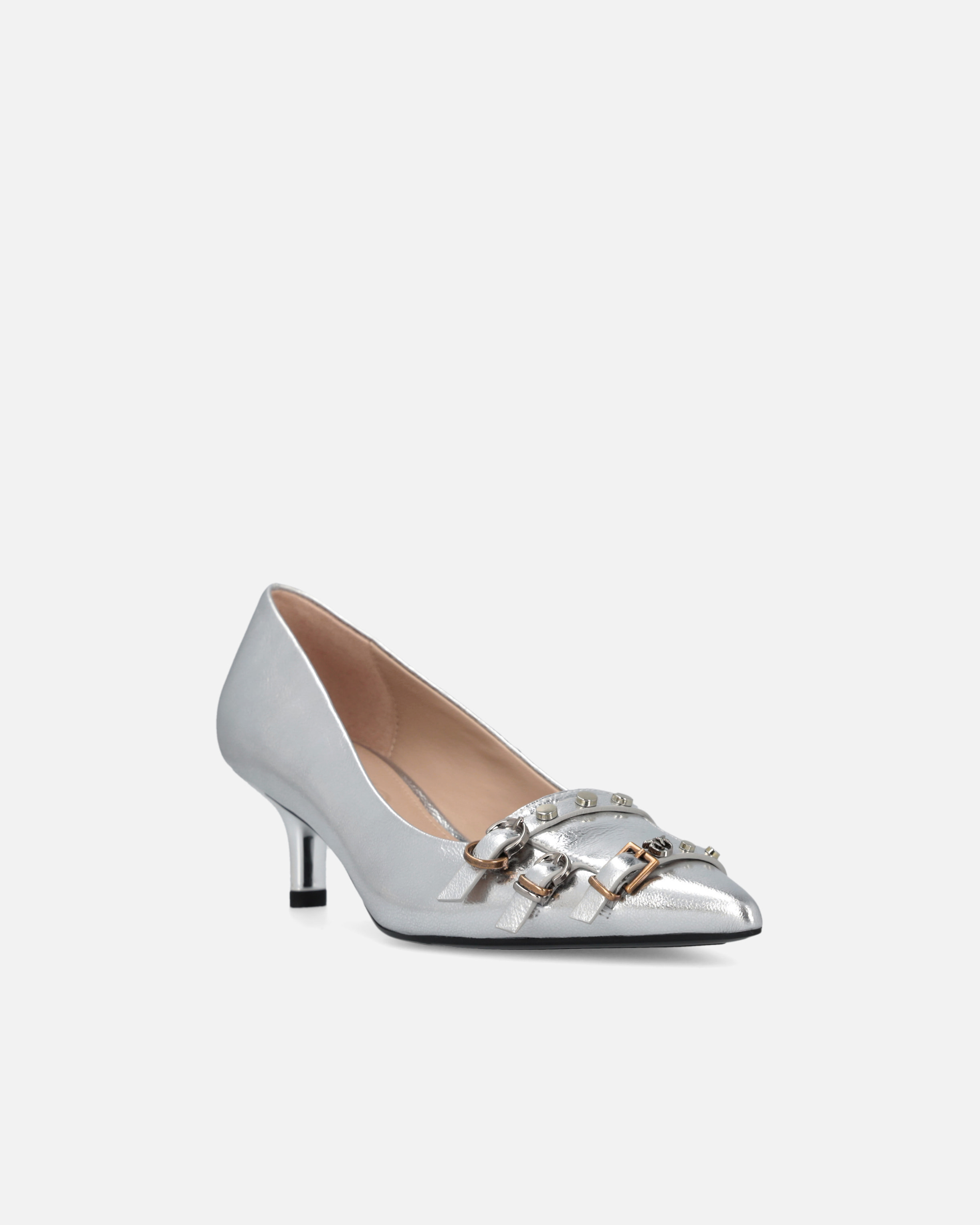 POINTED TOE PUMPS IN LAMINATED NAPPA LEATHER - 2