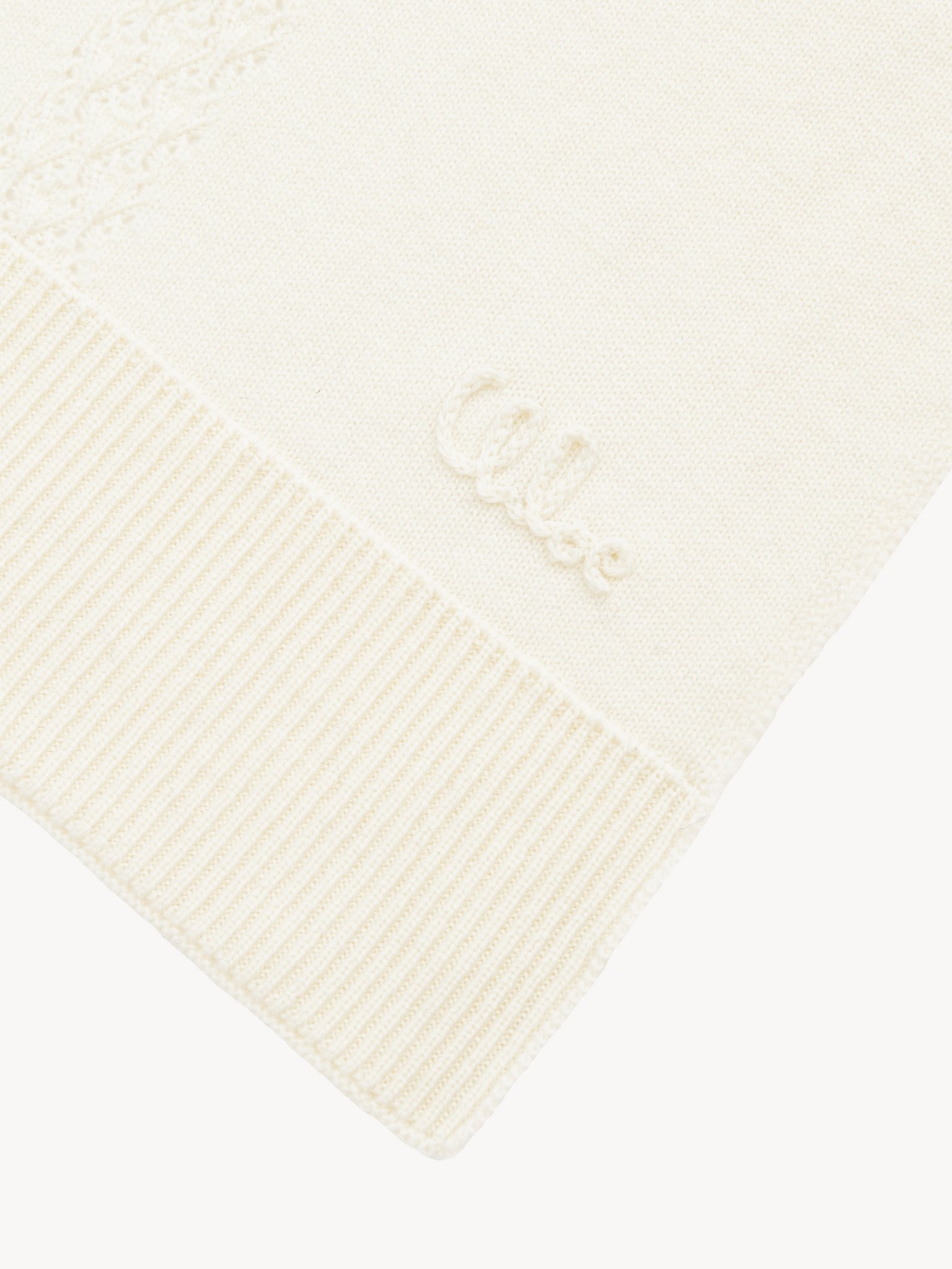 THE CHLOÉ LACE KNIT SCARF IN WOOL & LACE JACQUARD - 3