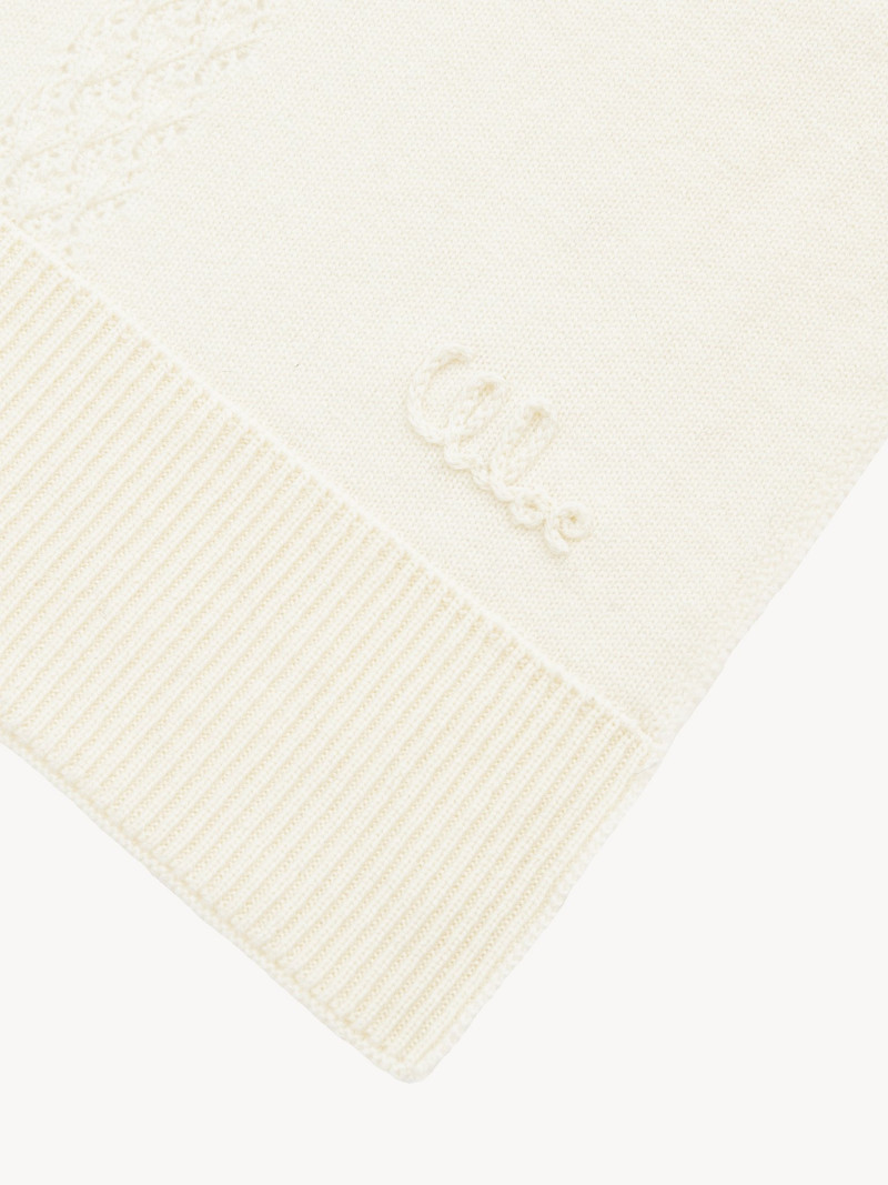 THE CHLOÉ LACE KNIT SCARF IN WOOL & LACE JACQUARD 3