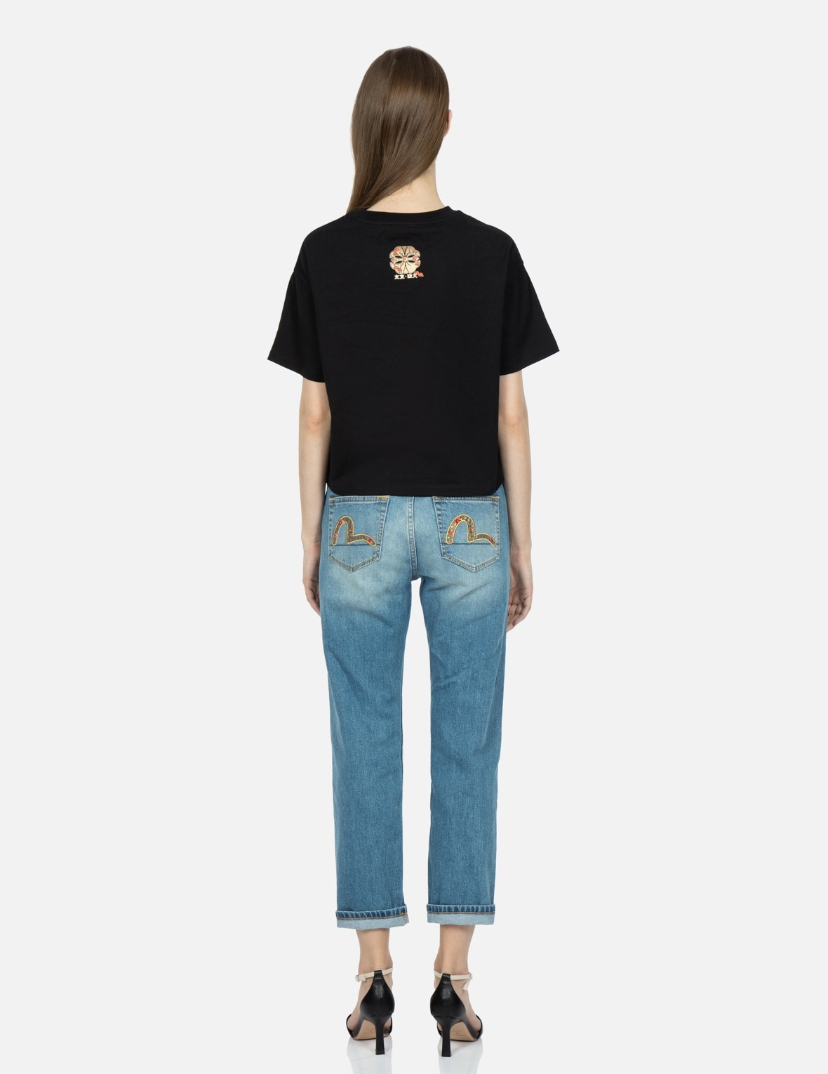 LOGO AND BROCADE-PATTERN KAMON PRINT T-SHIRT - 5