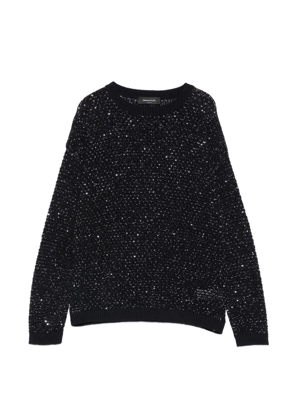 sequin-embellished open-knit sweater - 1