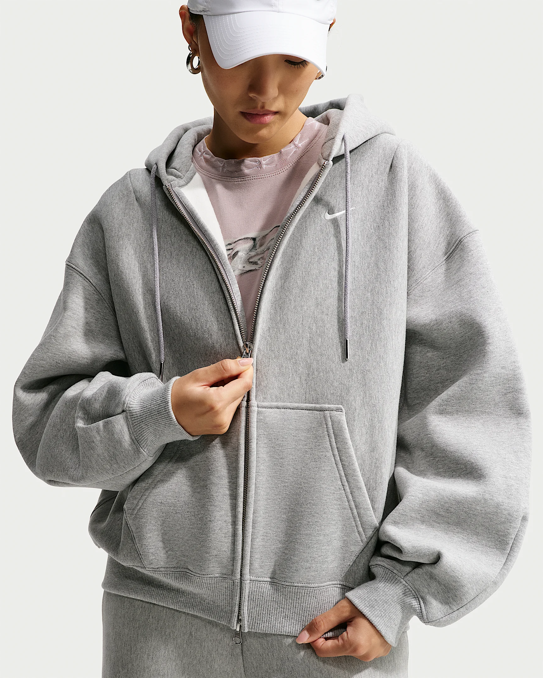 Nike Studio Fleece Heavyweight Women's Oversized Pleated Full-Zip Hoodie - 1
