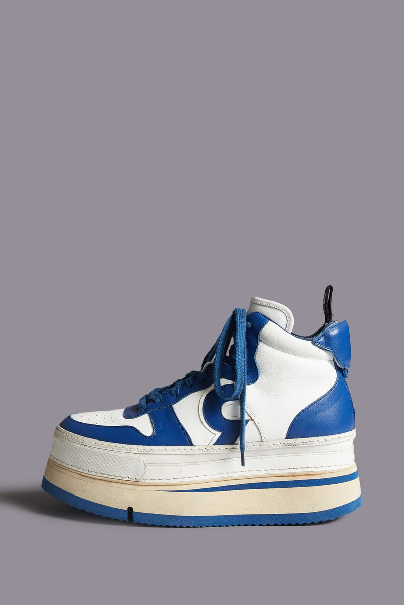 The Riot Leather High Top - Blue and White | R13 Denim Official Site 1