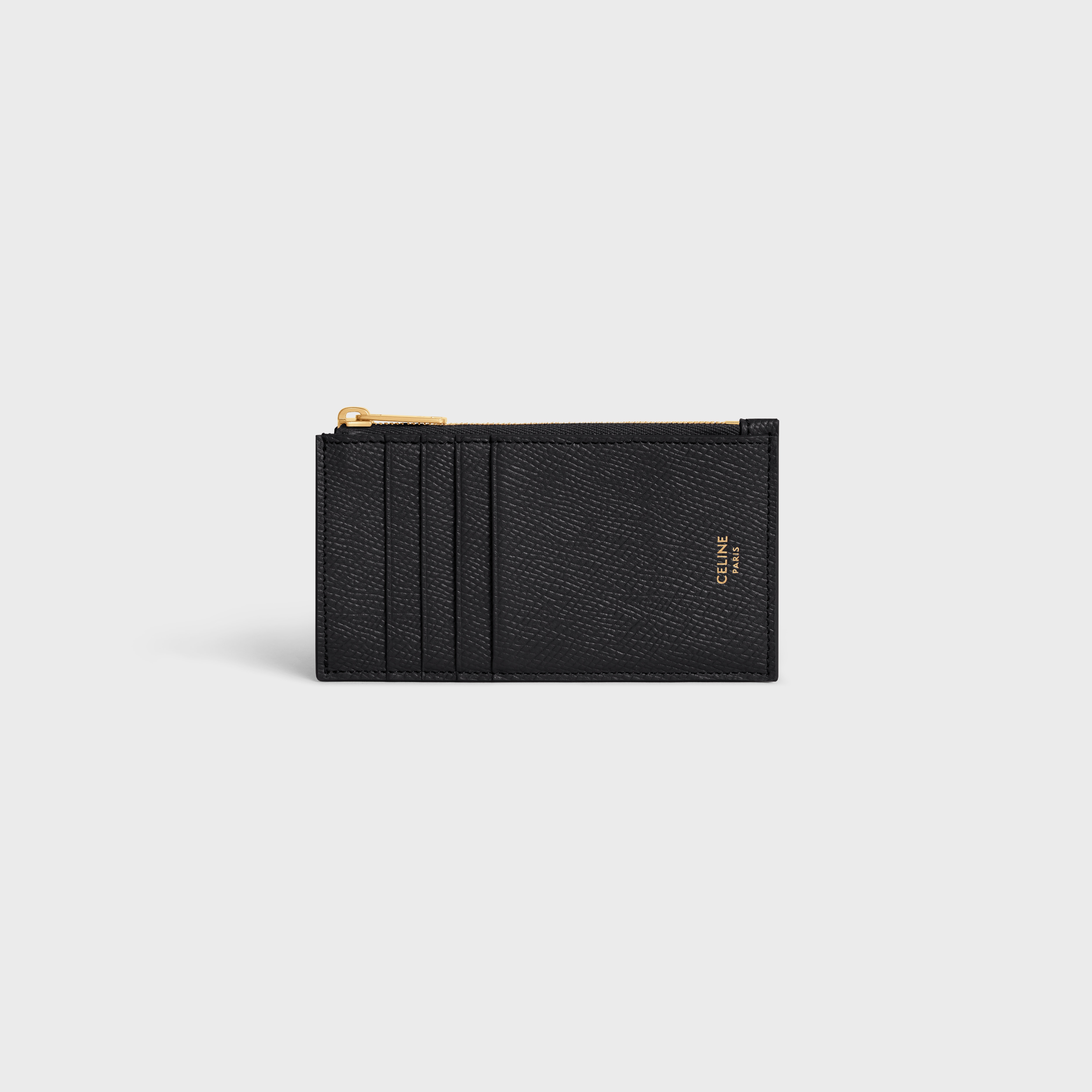 ZIPPED COMPACT CARD HOLDER ESSENTIALS in Grained Calfskin - 1