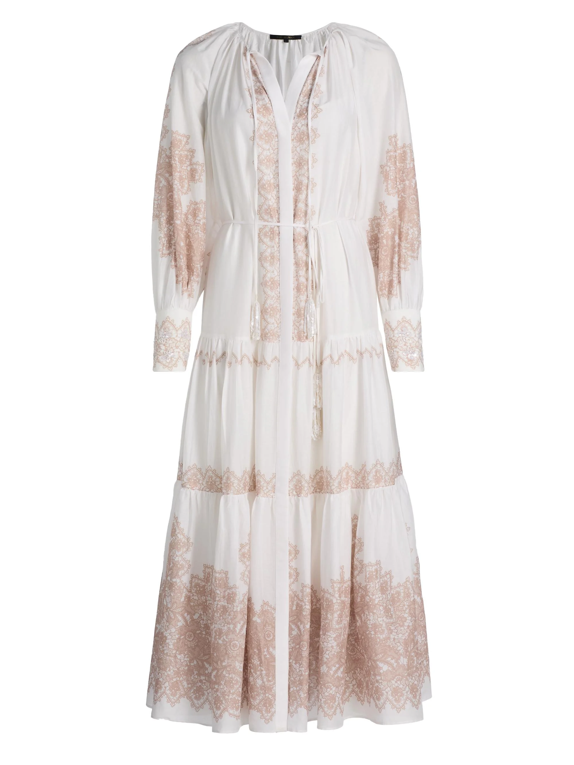 Women's Lauryn Lace Print Cotton-Silk Maxi Dress - Ivory - 1