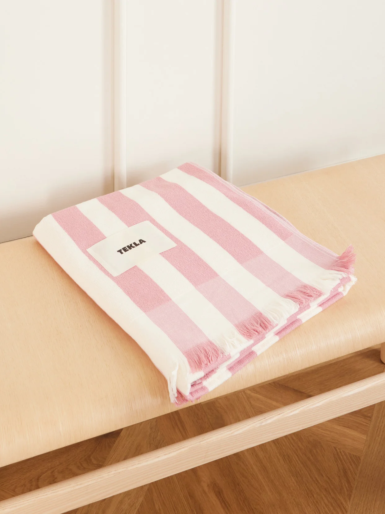 Palma Striped Organic Cotton-terry Beach Towel - 1