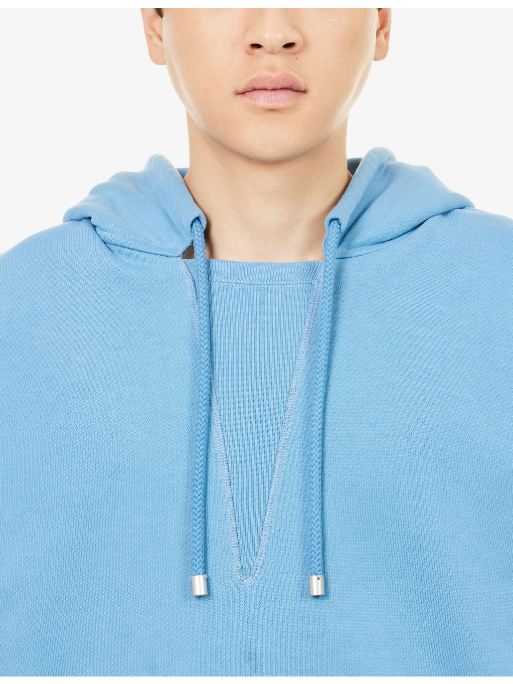 Hybrid Contrast Cotton And Leather Hoody - 5