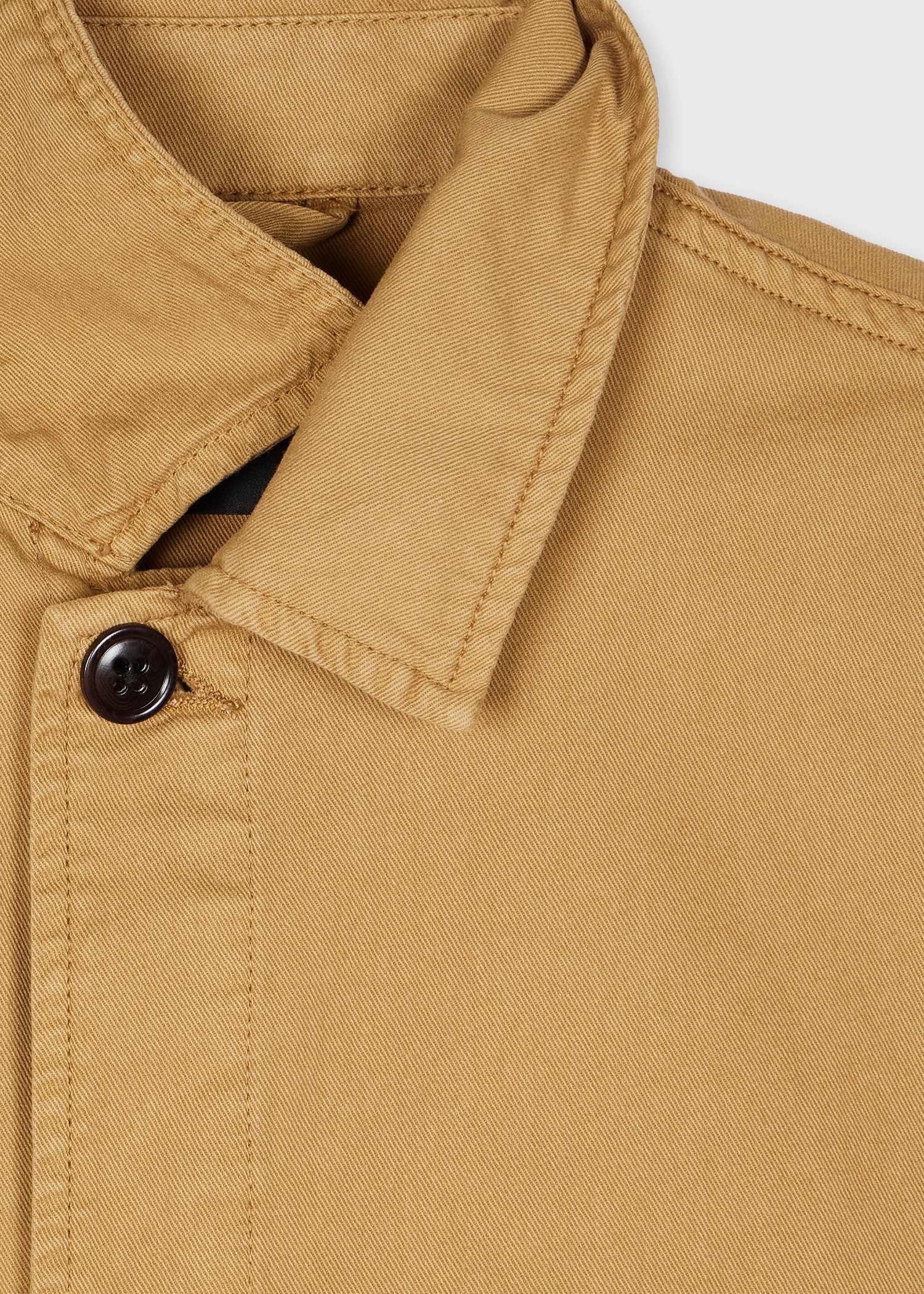 Tan Garment-Dye 'Broad Stripe Zebra' Cotton Work Jacket - 2