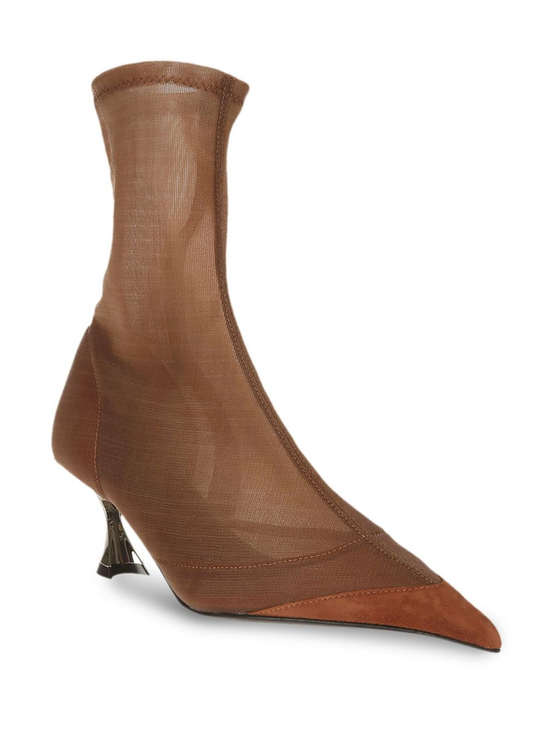 MUGLER Fang 55mm pointed-toe mesh boots outlook
