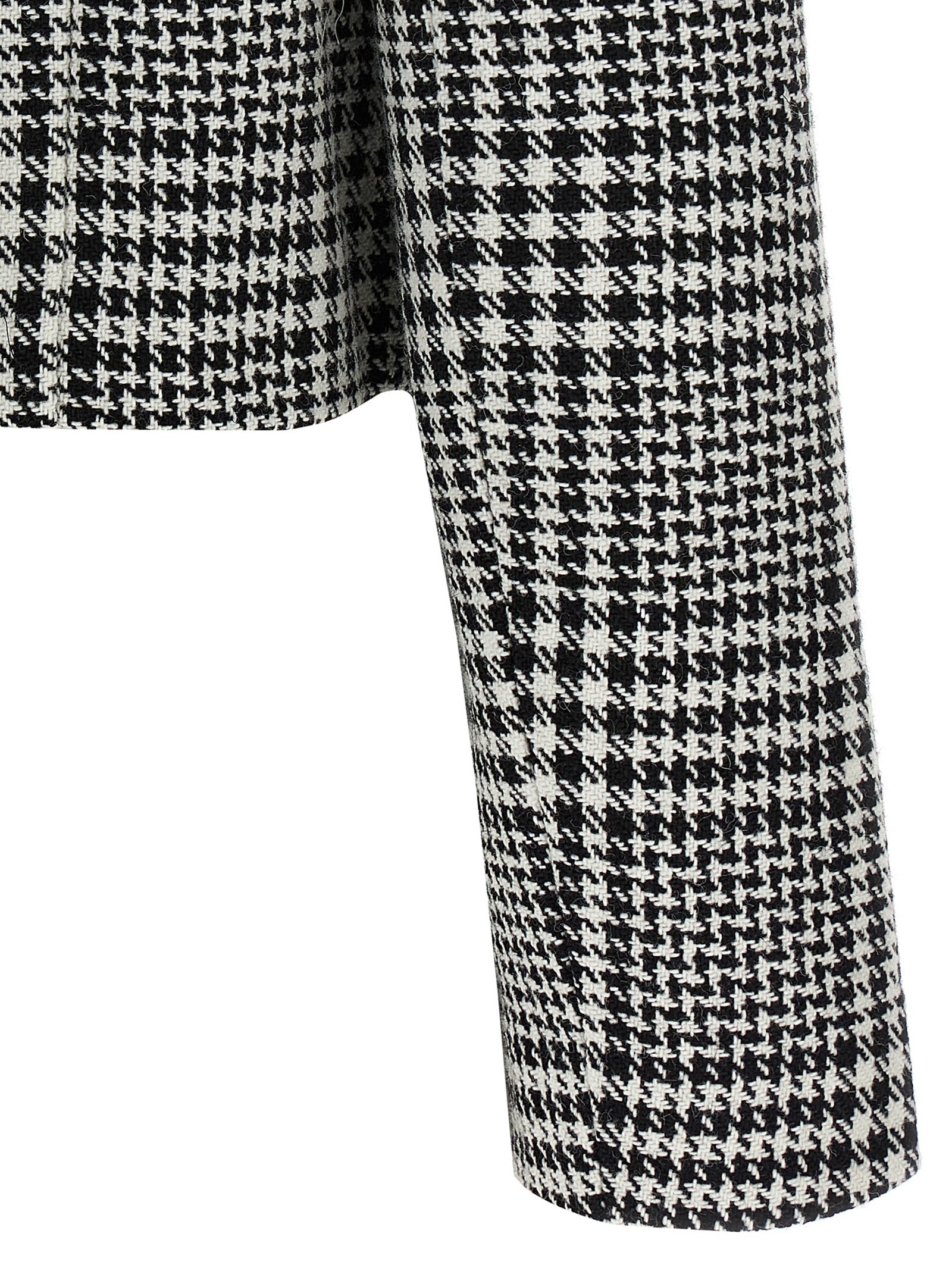 Houndstooth Crystal Trim Blazer And Suits White/Black - 4