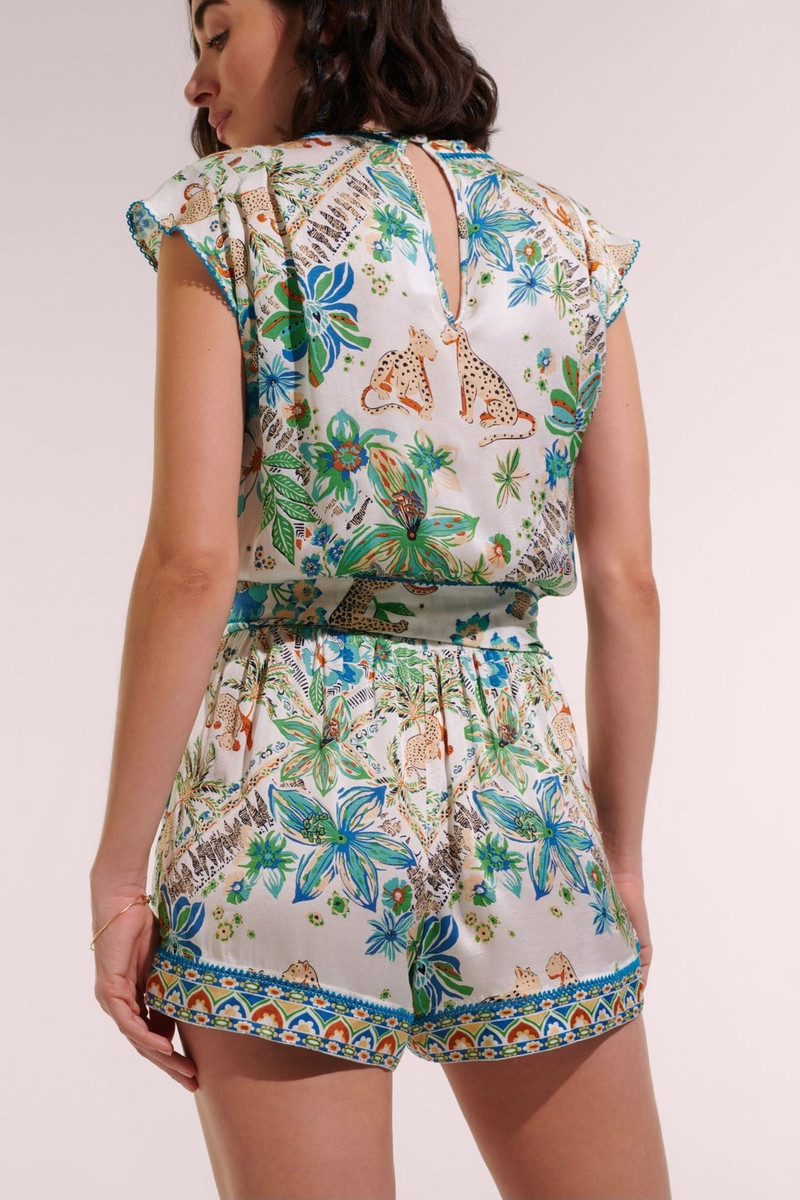 Short Jumpsuit Anaik - Blue Leo Foulard 5