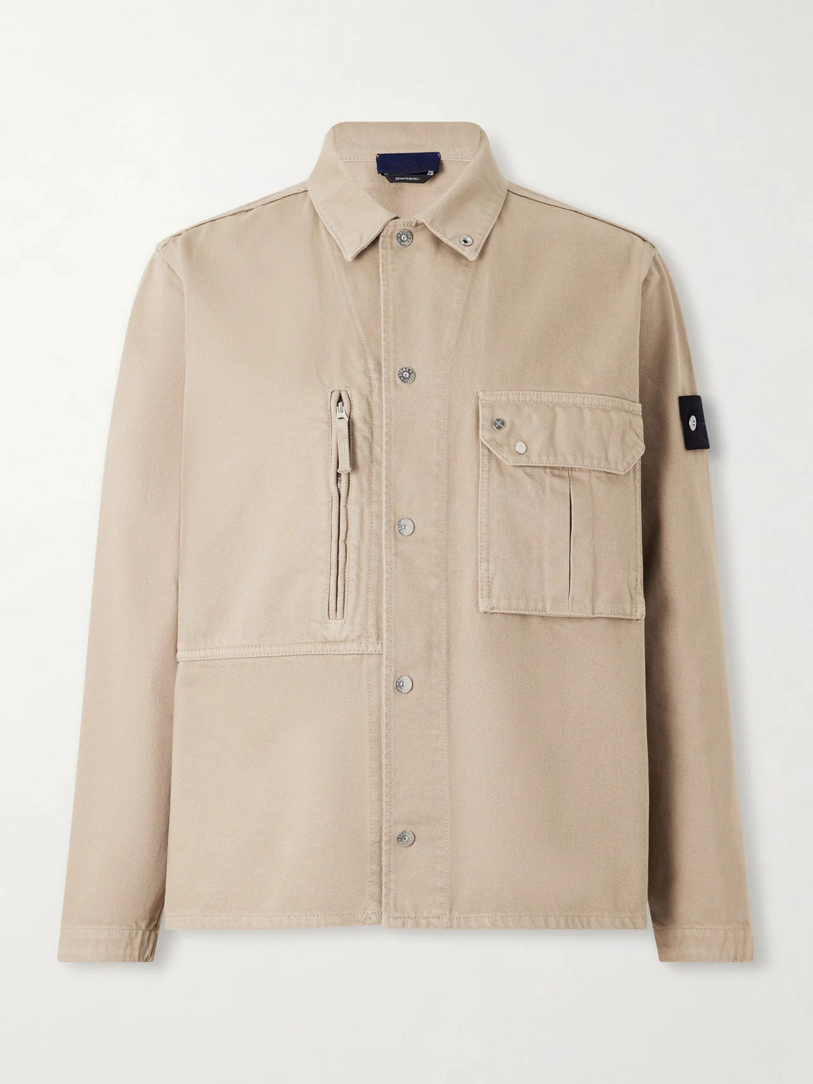 STONE ISLAND DENIM Logo-Appliquéd Light Bull Denim-tc Overshirt - 1