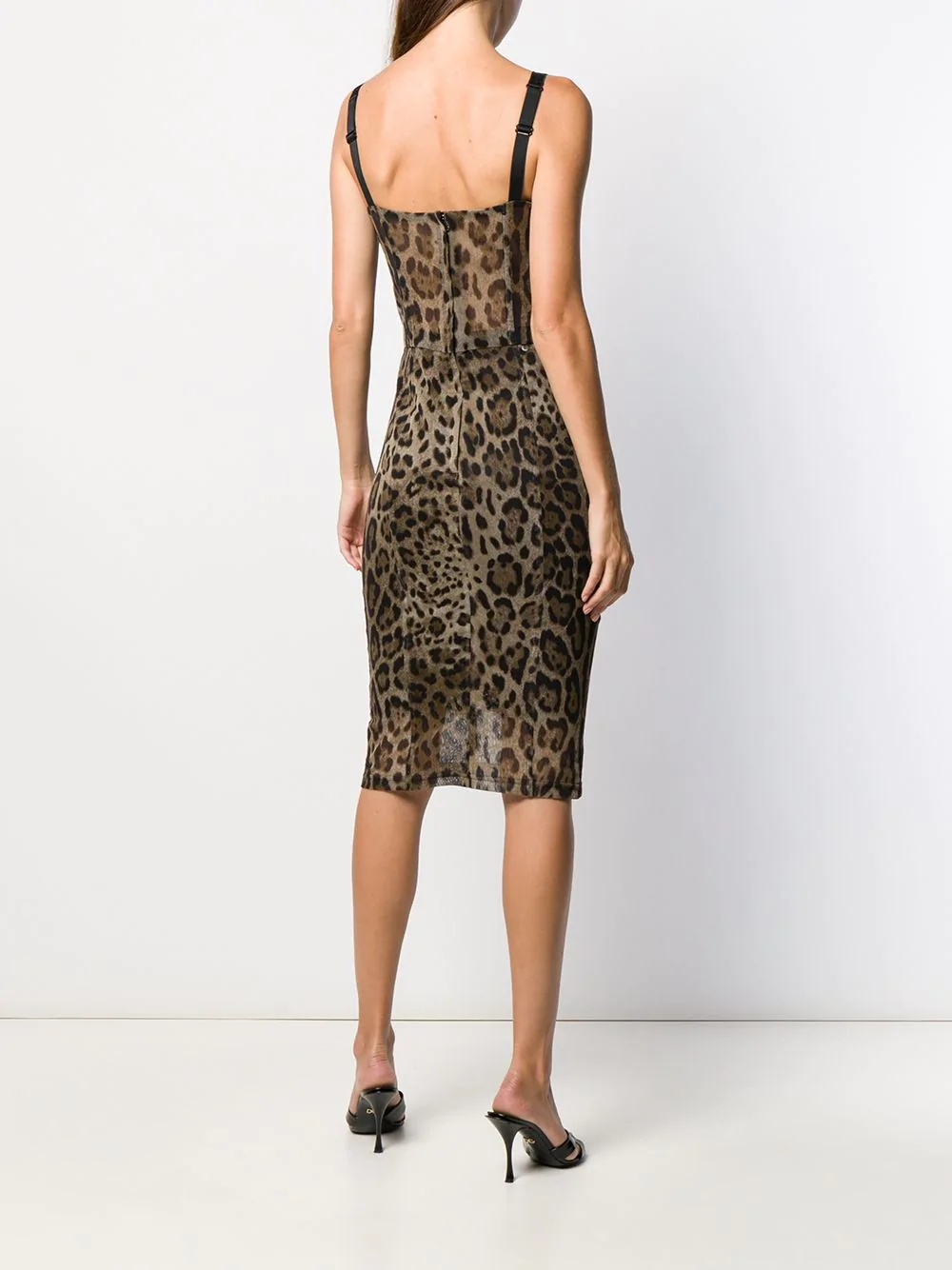 leopard print fitted dress - 4