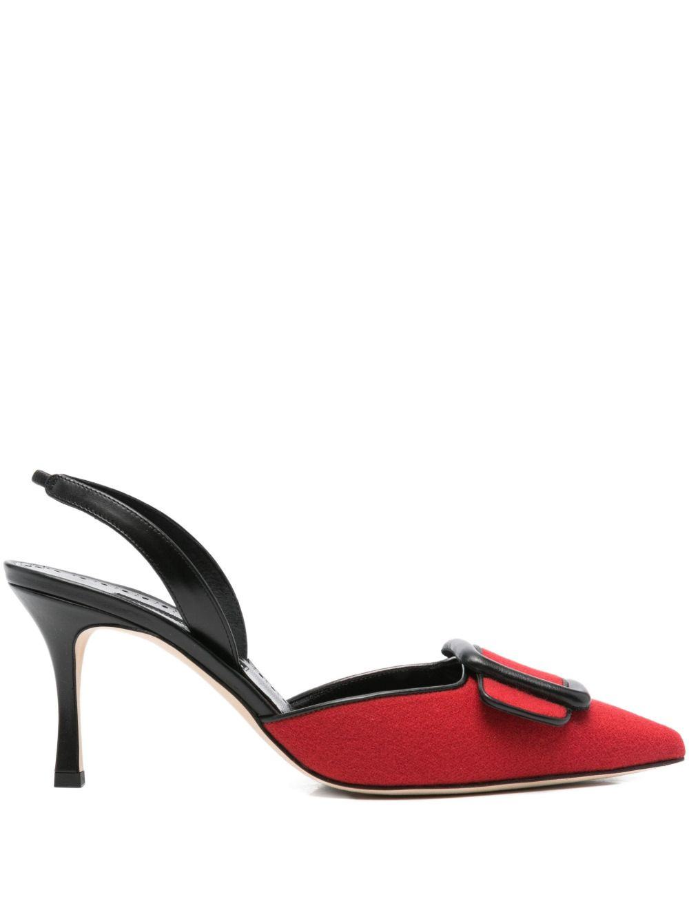 70mm leather heeled pumps - 1