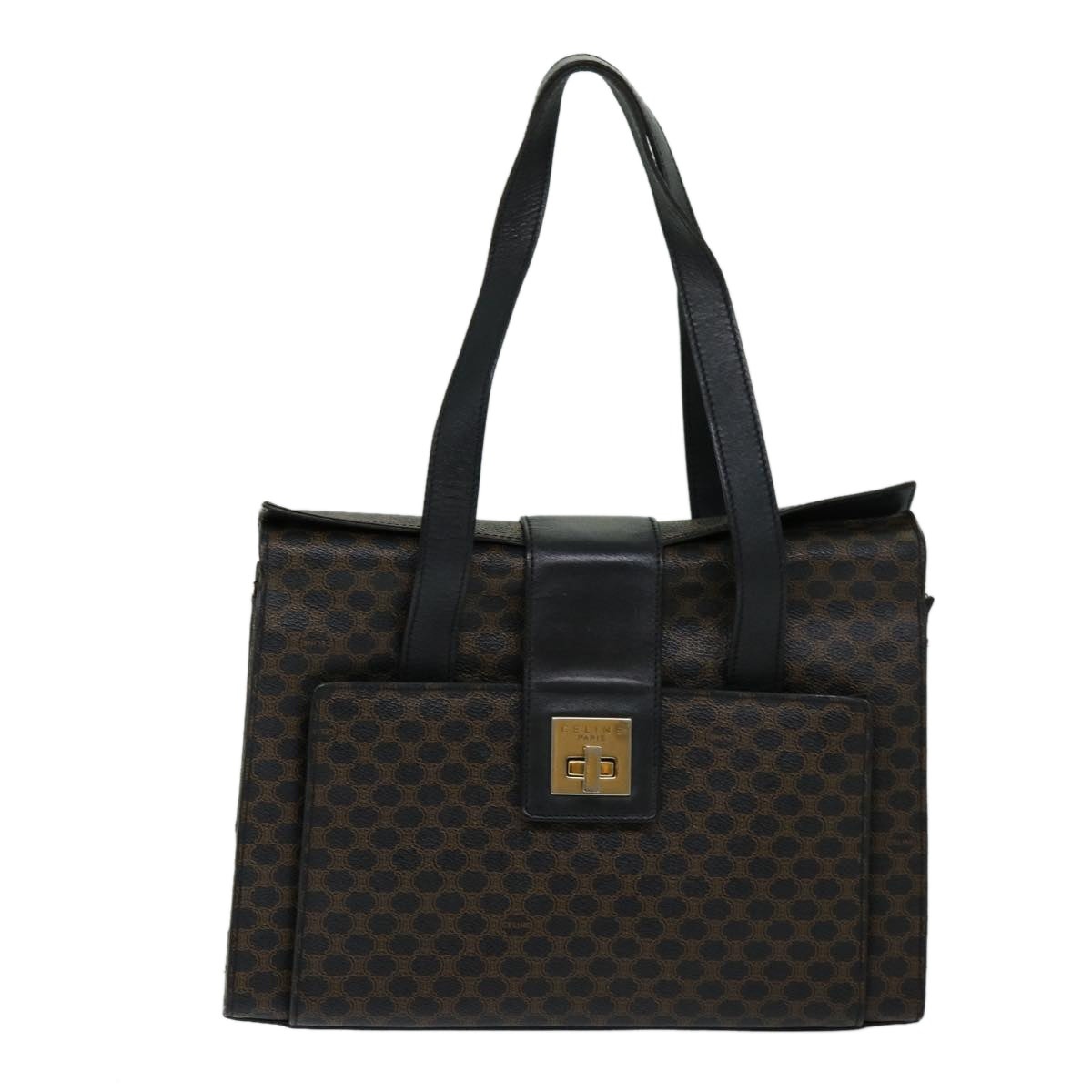 CELINE Macadam Canvas Hand Bag Pvc Black - 13
