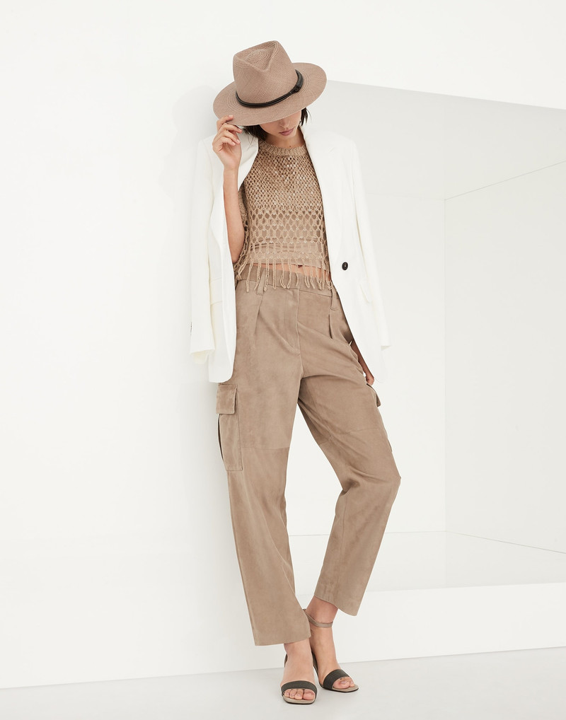 Dazzling dégradé embroidery top in silk and linen 5