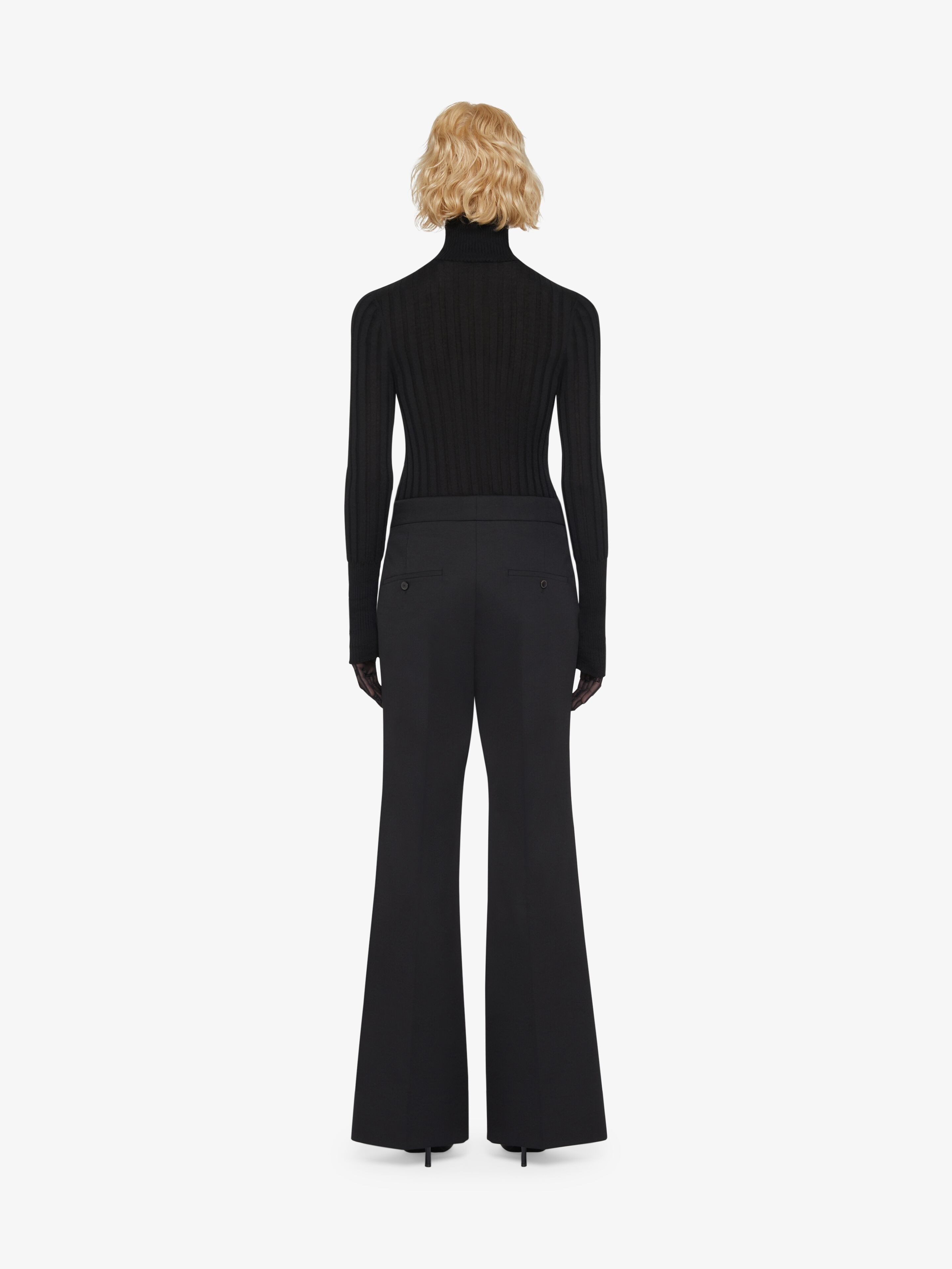FLARE TAILORED PANTS IN TRICOTINE WOOL AND MOHAIR - 4