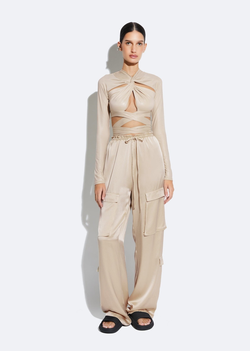 LAPOINTE Satin Drawstring Cargo Pant outlook