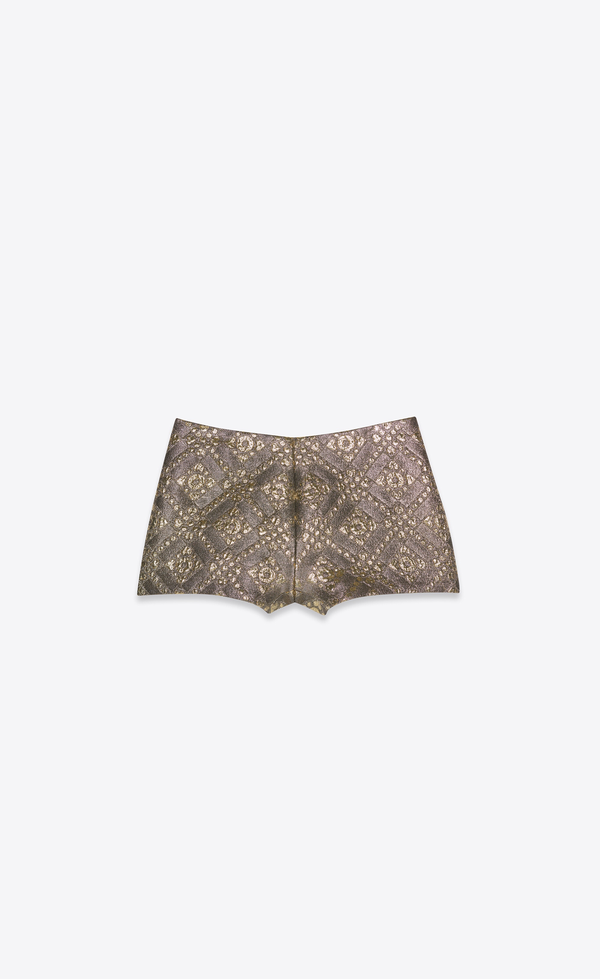 mini shorts in ysl diamond brocade - 1