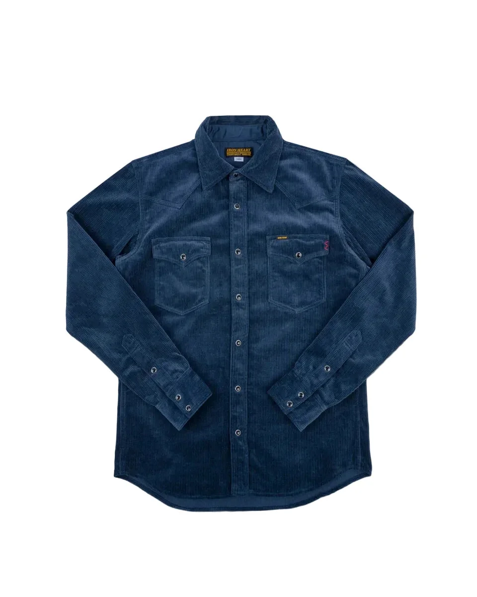 IHSH-398-NAV 11oz Corduroy Western Shirt - Navy - 1