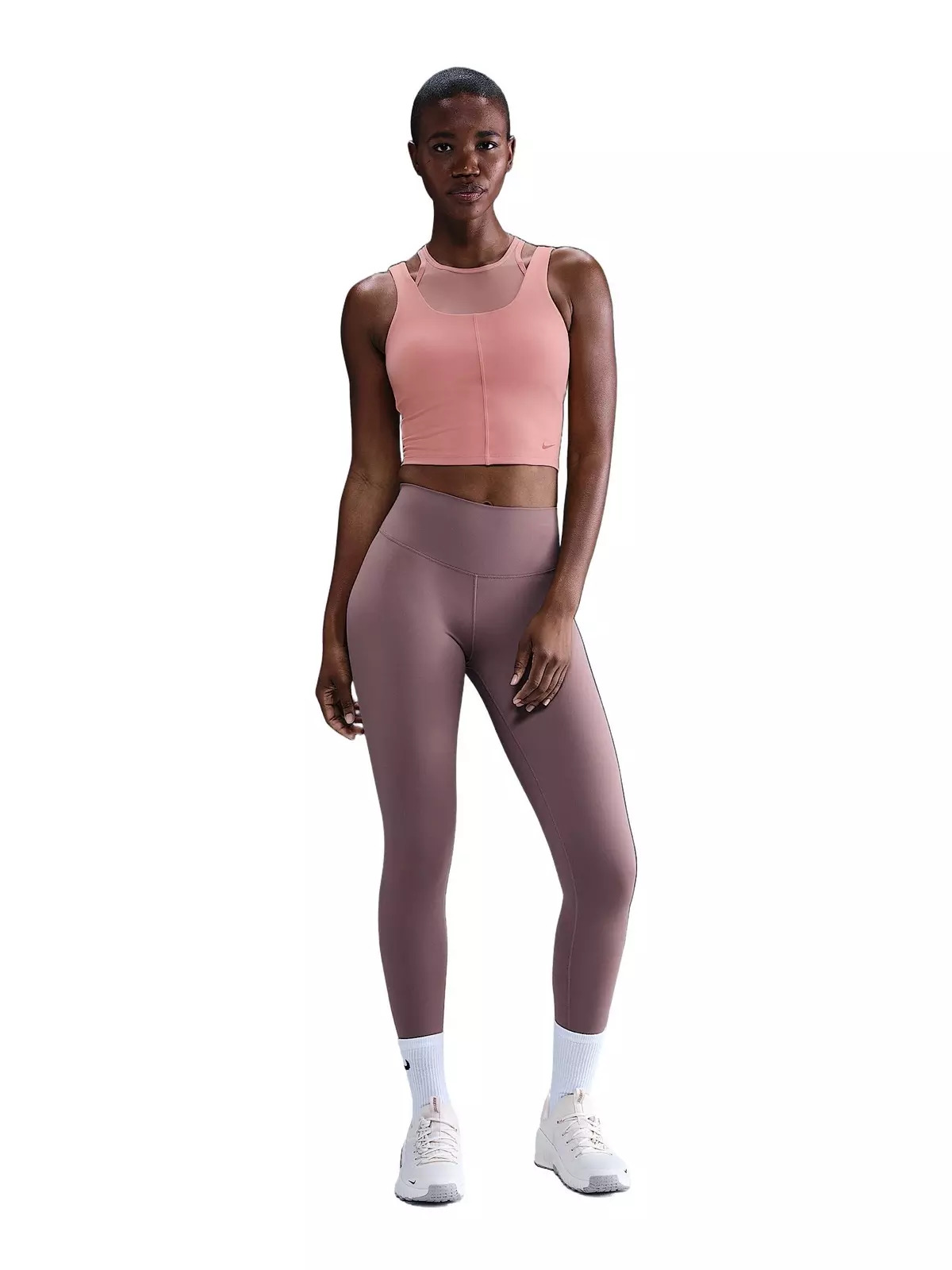 Women's One Fitted Dri-FIT Cropped Tank Top - Pink - 4