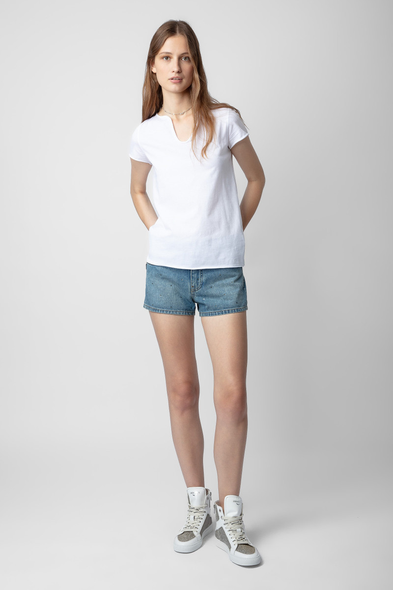Sima Denim Diamanté 반바지 3