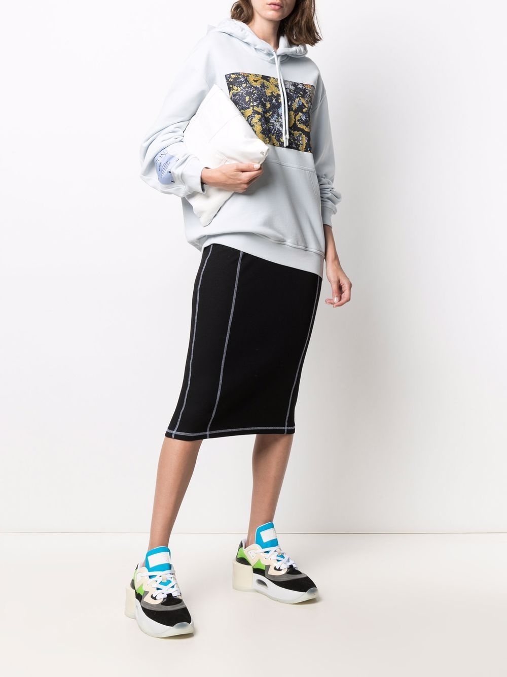 logo-patch sleeve hoodie - 2