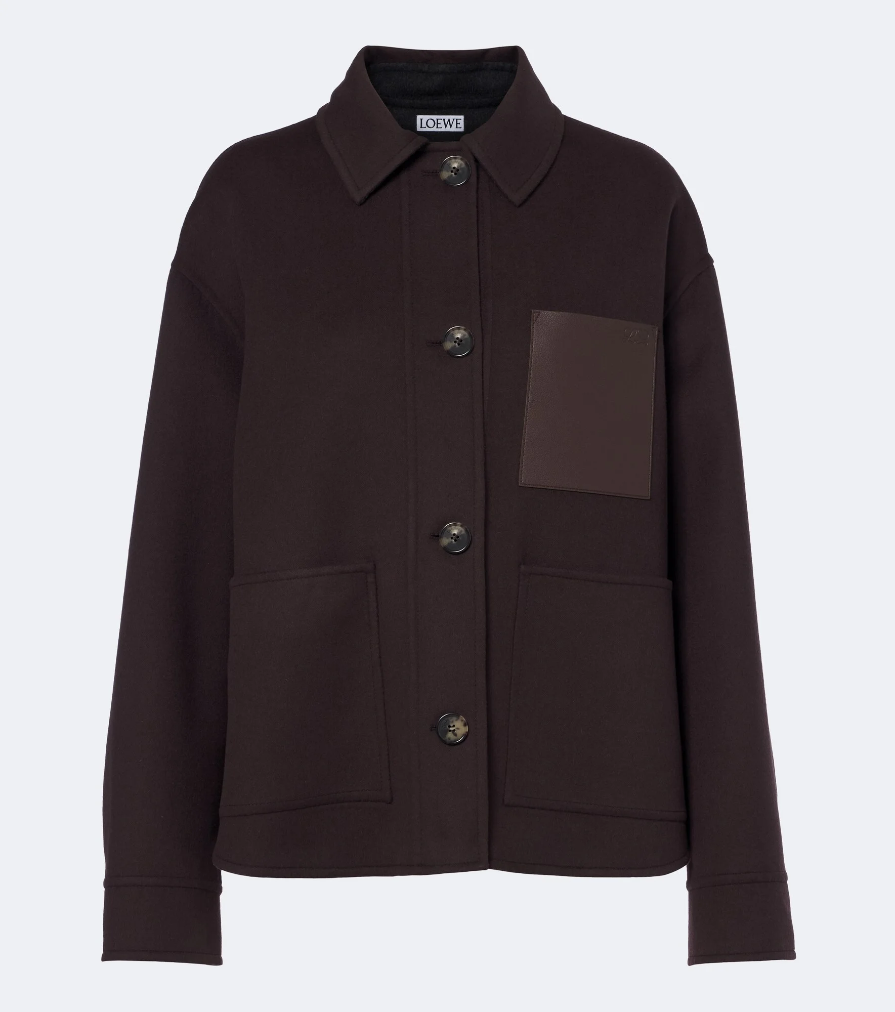 Leather-trimmed wool and cashmere jacket - 1