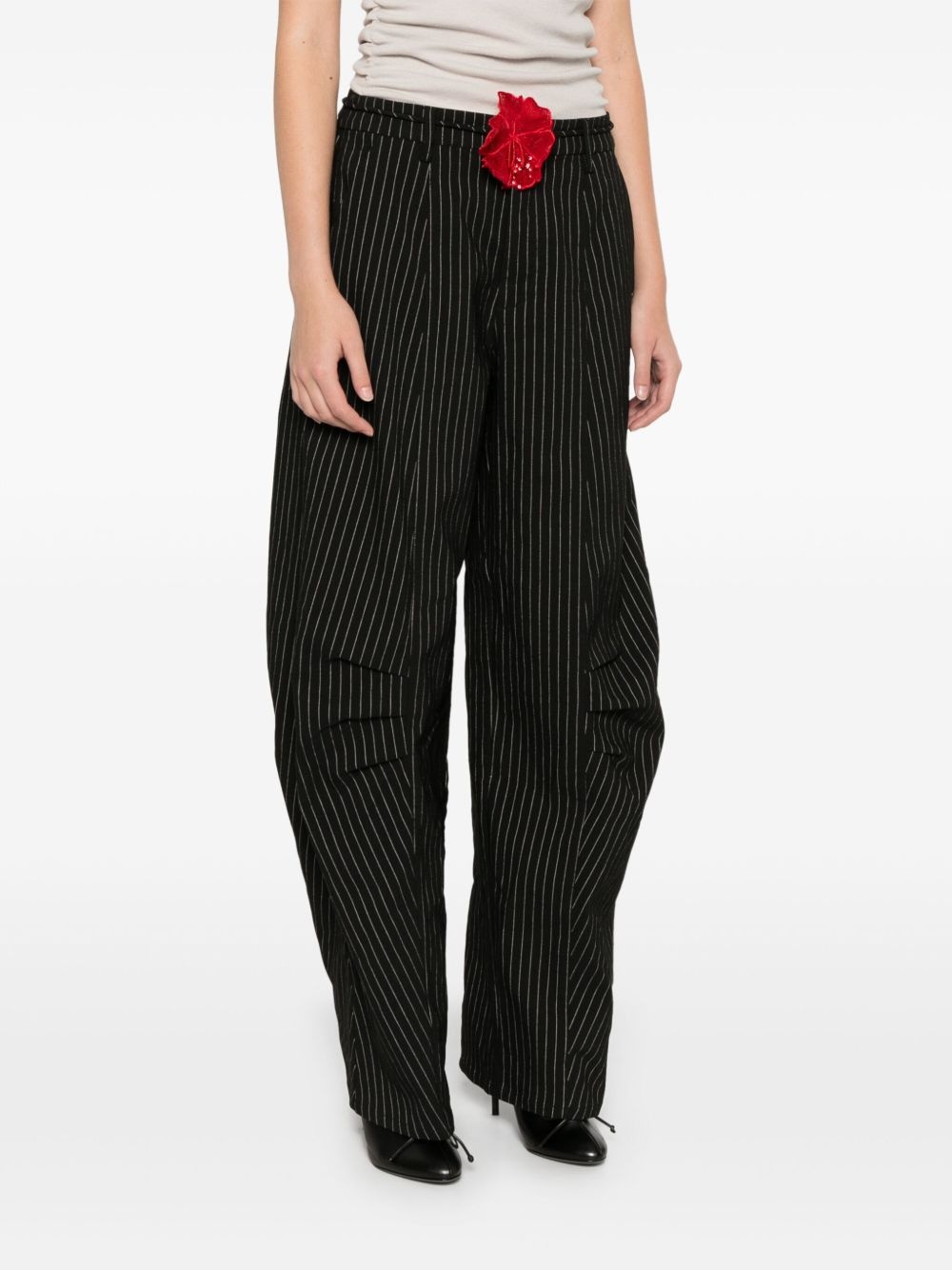 pinstripe cargo trousers - 3