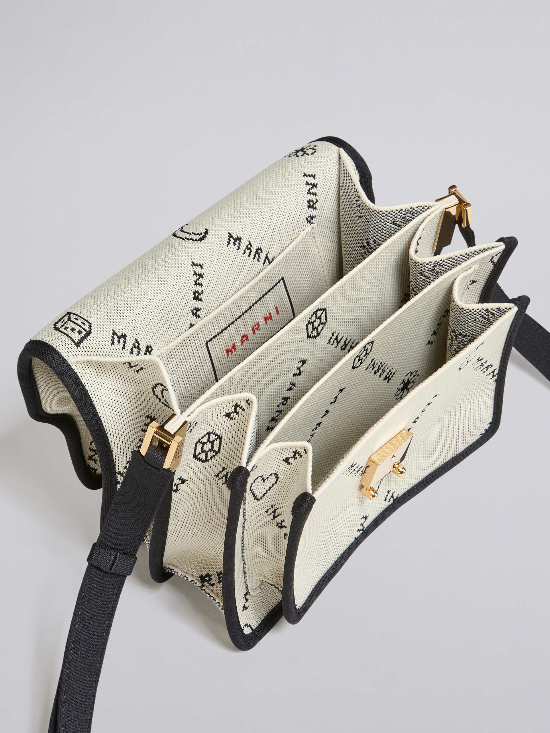 TRUNK SOFT MEDIUM BAG IN WHITE MARNIGRAM JACQUARD - 4