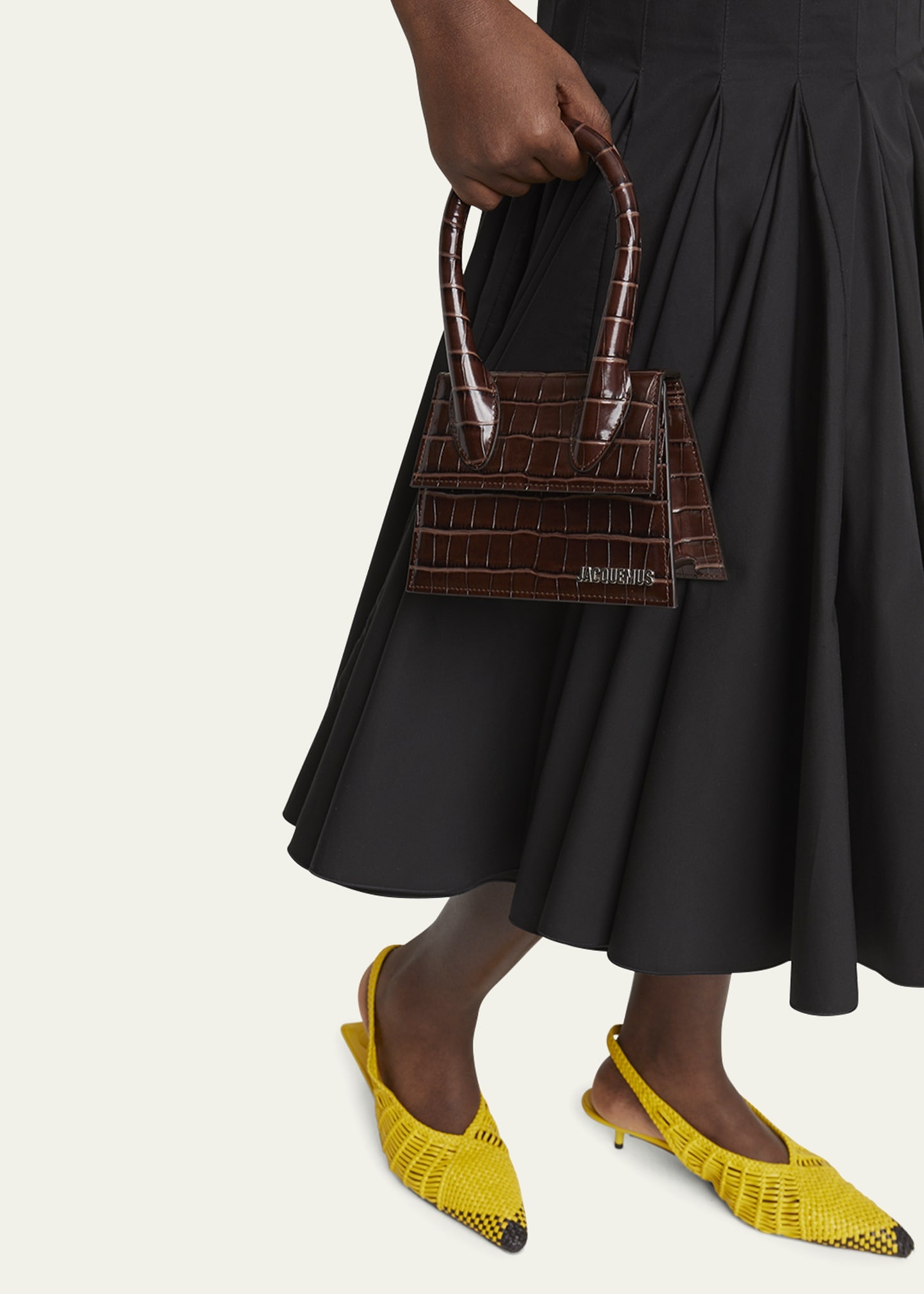 Le Chiquito Moyen Croc-Embossed Leather Top-Handle Bag - 2
