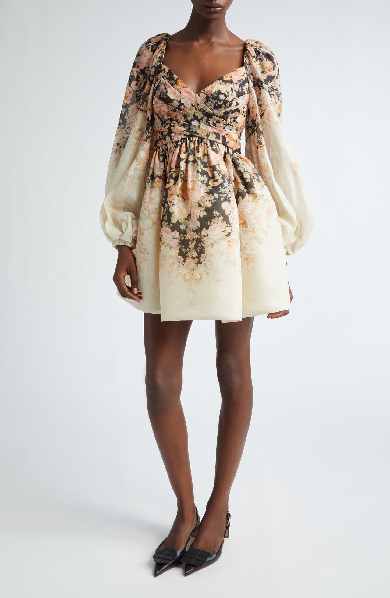 【Zimmermann】Illustration floral linen minidress ZIMMERMANN Illustration Floral Linen Mini Dress | endource