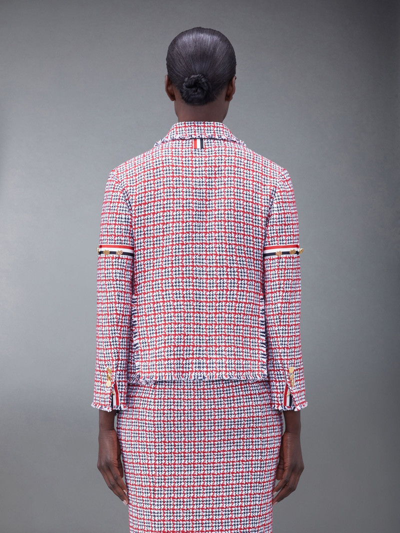 Thom Browne Check Summer Tweed Fray Armband Slim Fit Sport Coat outlook