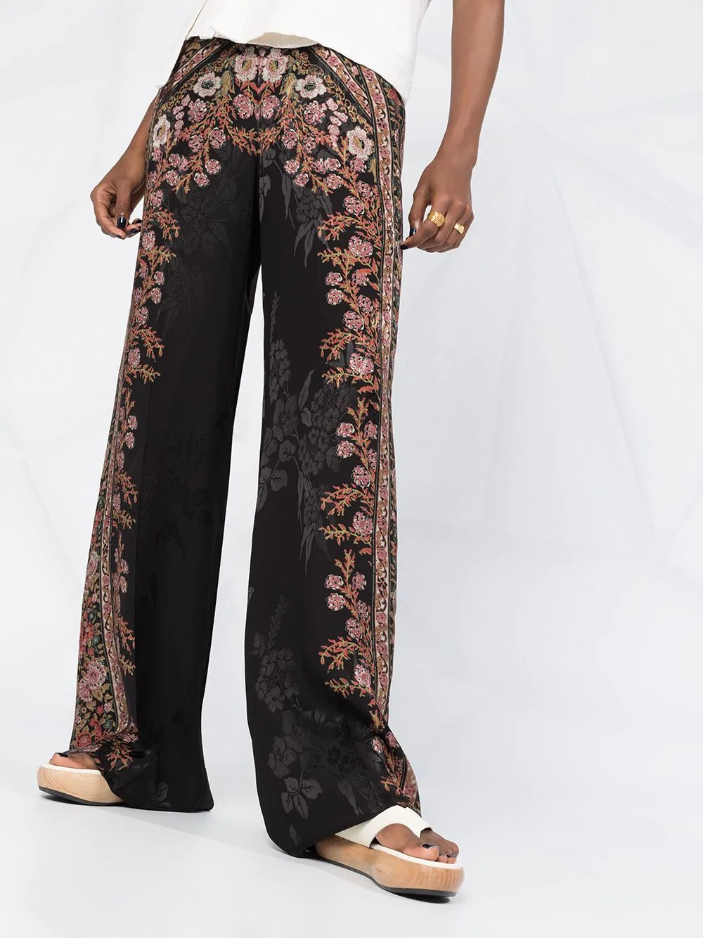 floral-print wide-leg trousers - 5