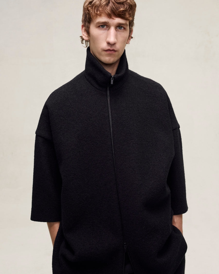 Boiled Wool Short Sleeve Jacket - 4