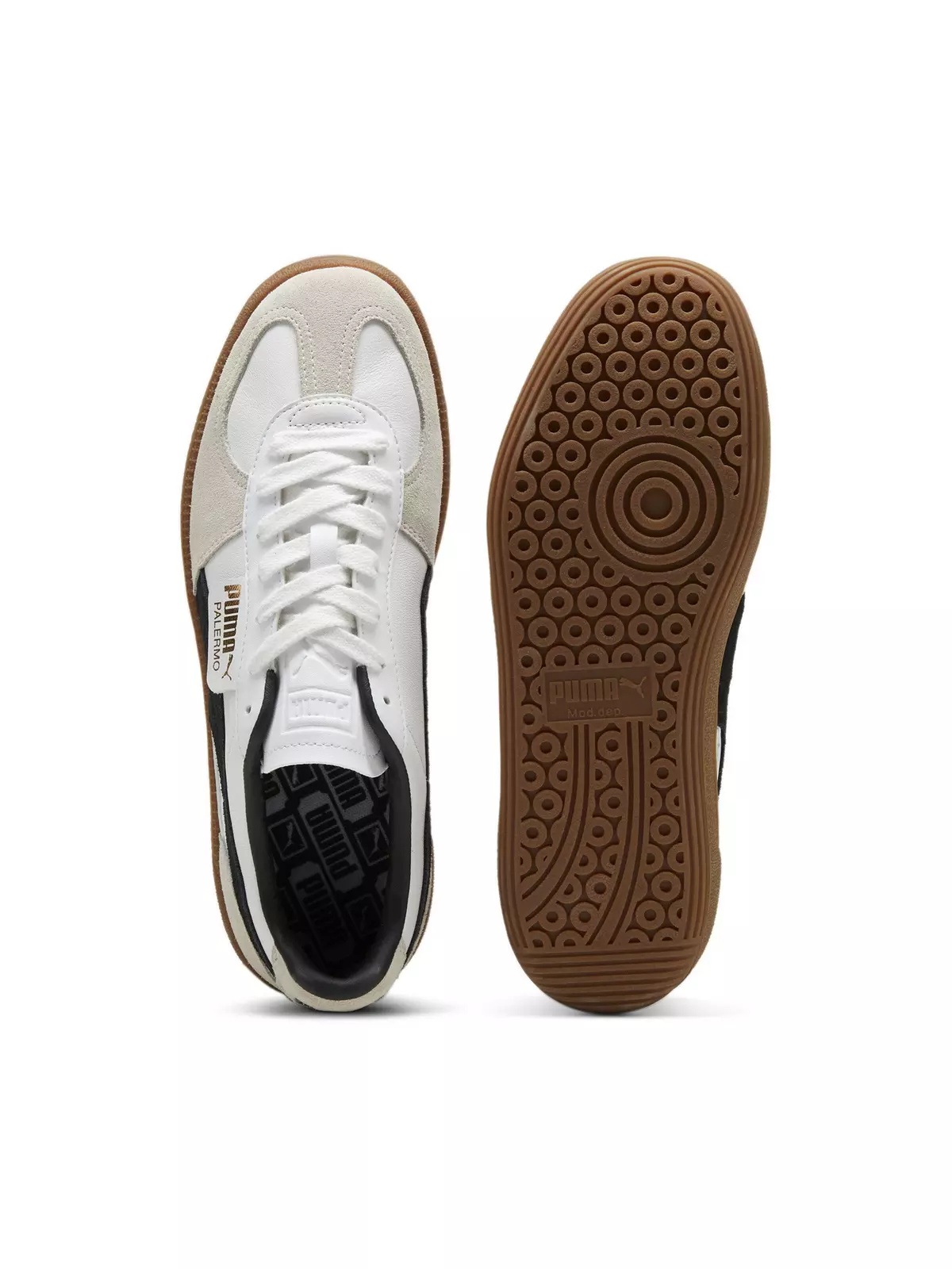 PUMA Palermo Leather "PUMA White/Vapor Grey/Gum" Men's Shoe - 4