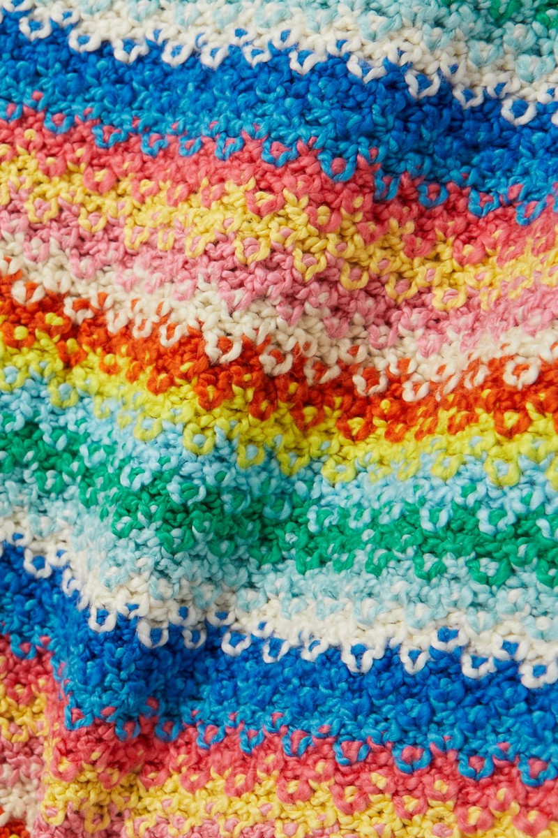 Over The Rainbow striped crocheted cotton shorts 4